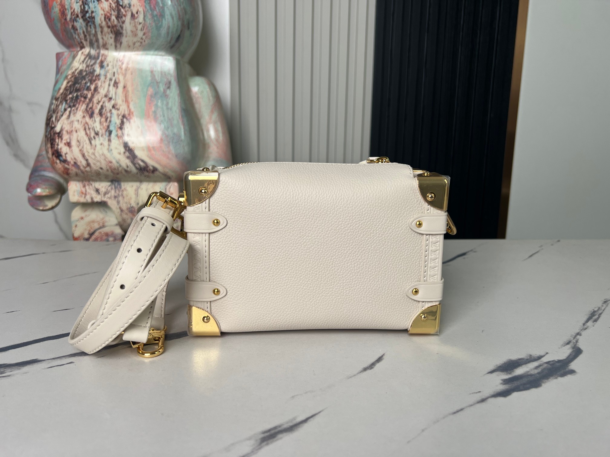 【顶级原单 独家实拍】M23817米白 M23915 全皮软盒子系列Side Trunk 小号手袋 M2