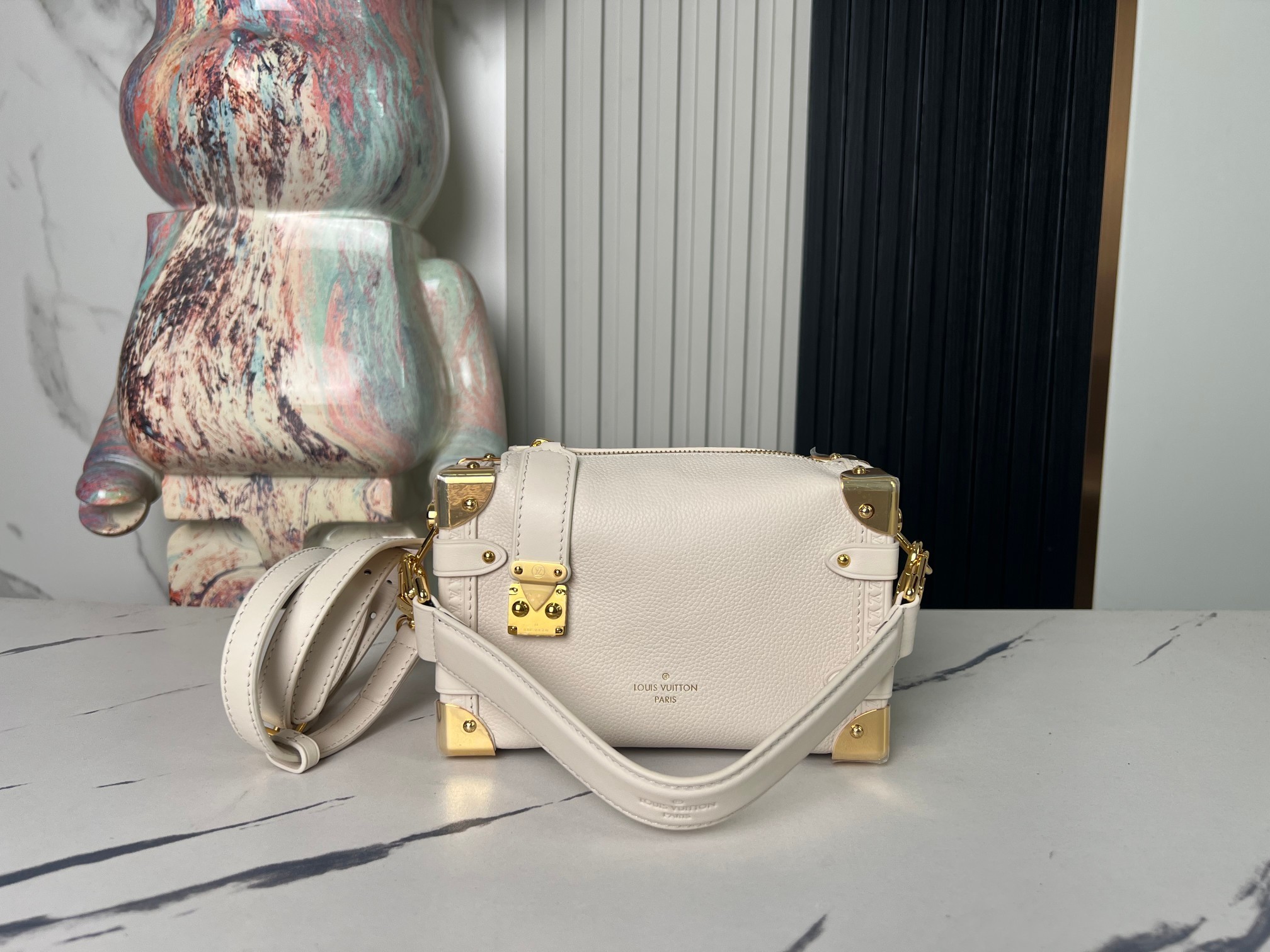 【顶级原单 独家实拍】M23817米白 M23915 全皮软盒子系列Side Trunk 小号手袋 M2