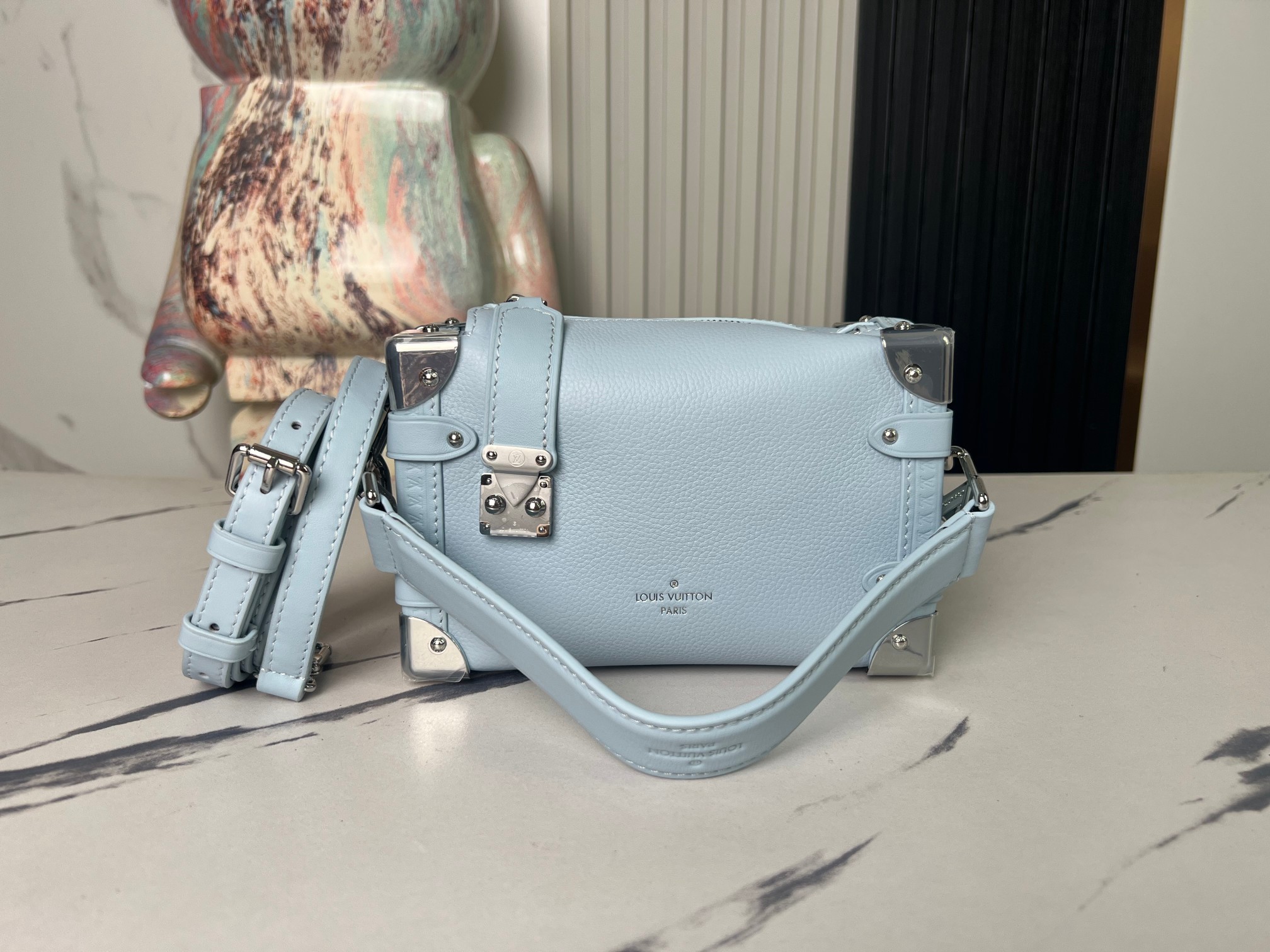 【顶级原单 独家实拍】M23817浅蓝 M25067 全皮软盒子系列Side Trunk 小号手袋 M2