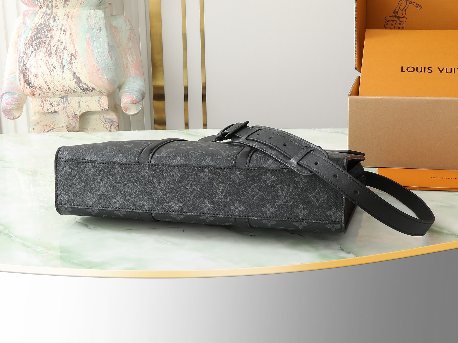 【顶级原单加强版 独家实拍背】M45265 黑花跳码芯片 公文包系列 SAC PLAT HORIZONT