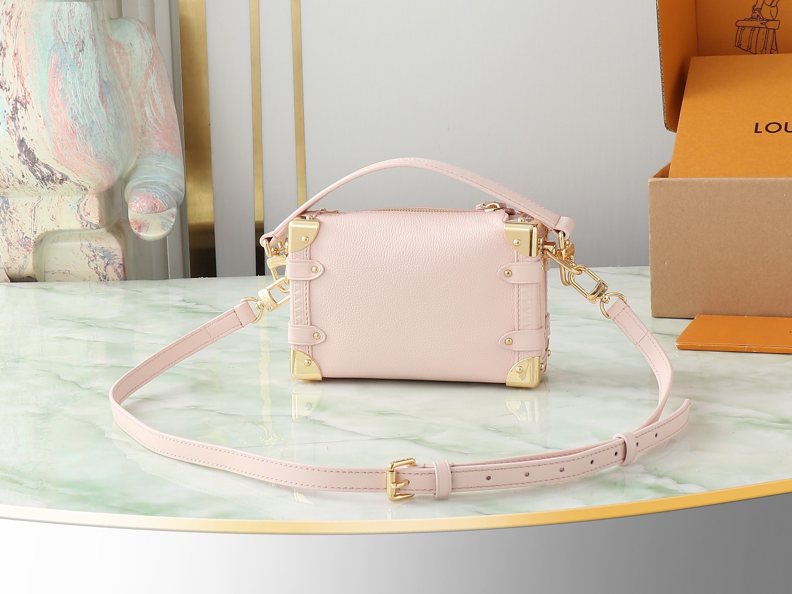 【顶级原单 独家实拍】M25071粉色 M23915 全皮软盒子系列Side Trunk 小号手袋 M2