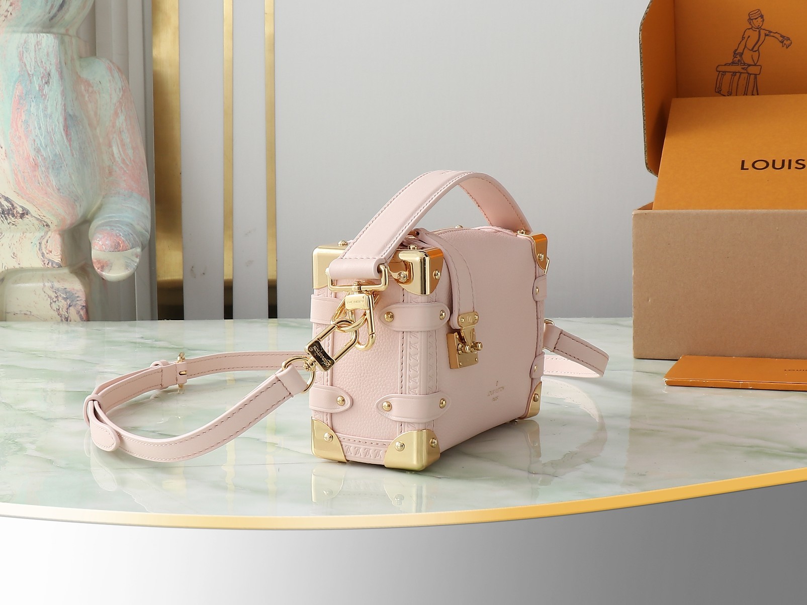 【顶级原单 独家实拍】M25071粉色 M23915 全皮软盒子系列Side Trunk 小号手袋 M2