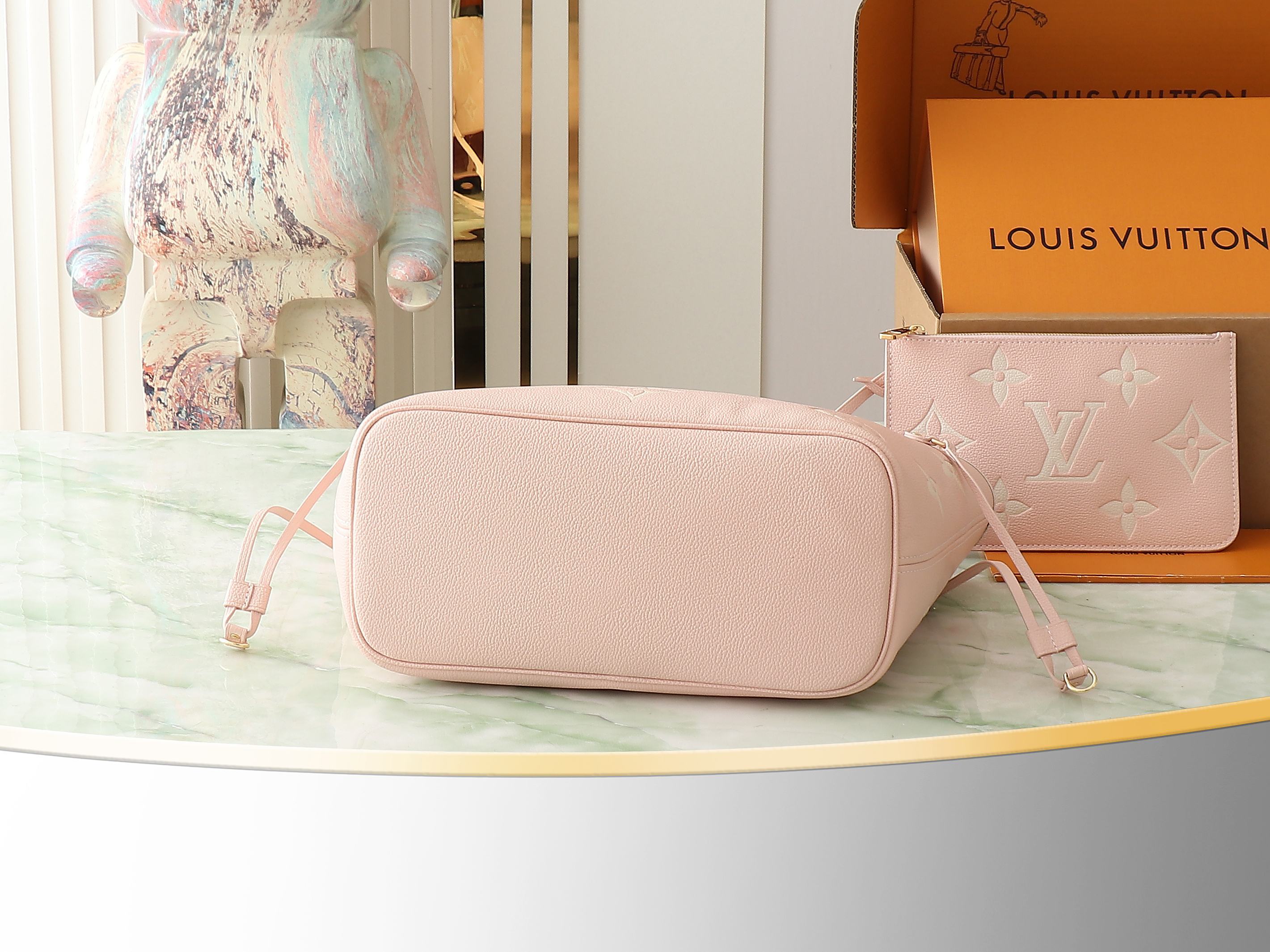 【顶级原单 独家实拍】M14210奶昔粉 M45686 全皮压花购物袋系列 Neverfull 中号手袋