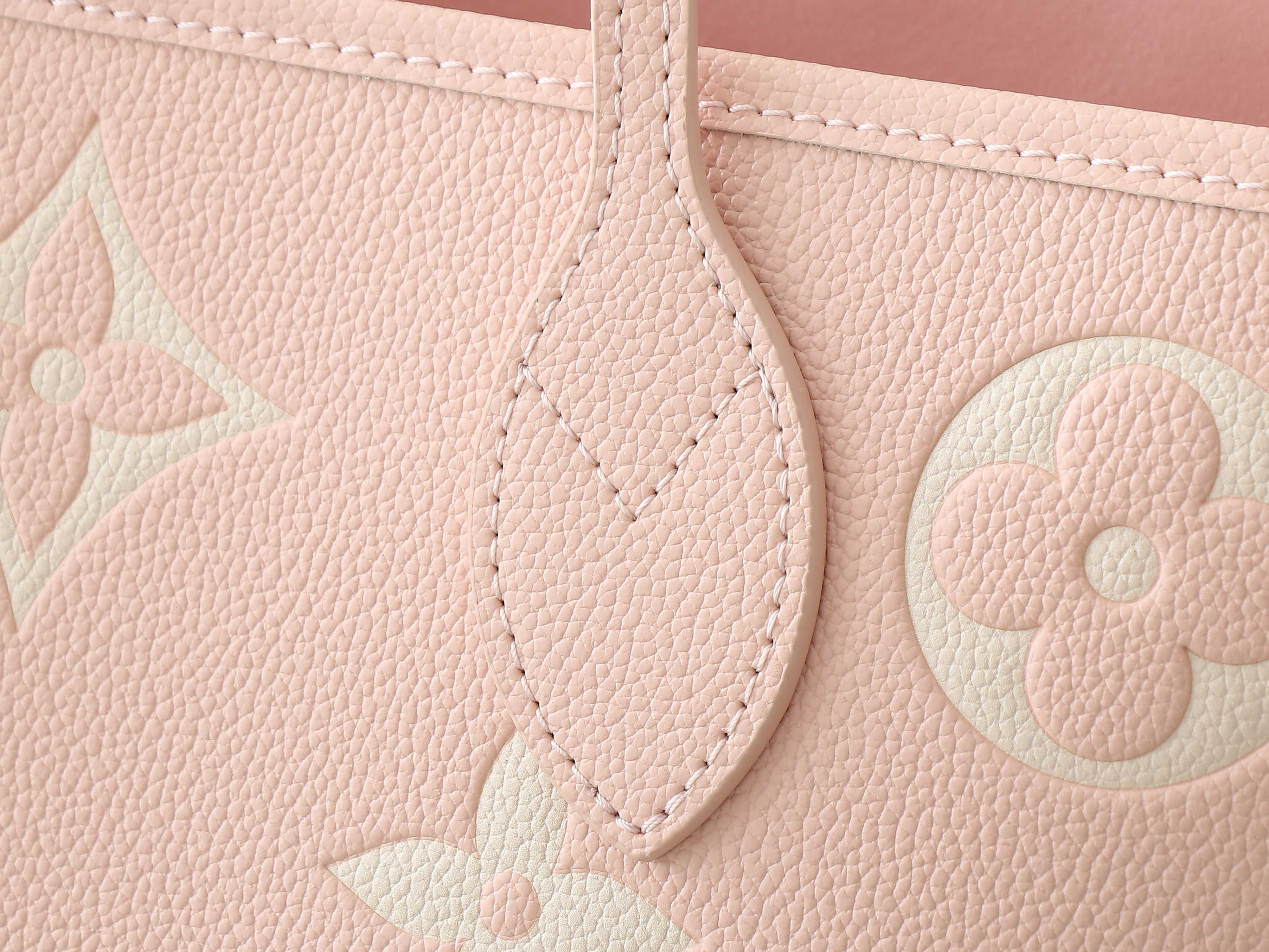 【顶级原单 独家实拍】M14210奶昔粉 M45686 全皮压花购物袋系列 Neverfull 中号手袋