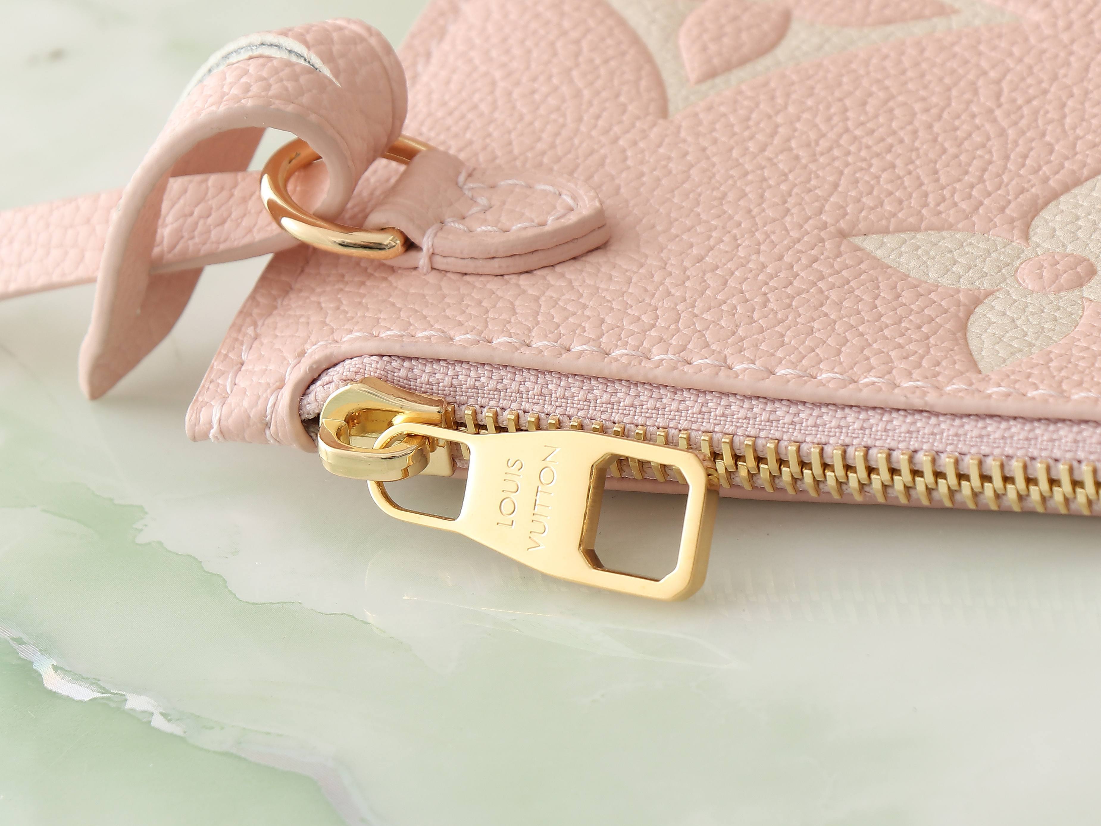 【顶级原单 独家实拍】M14210奶昔粉 M45686 全皮压花购物袋系列 Neverfull 中号手袋