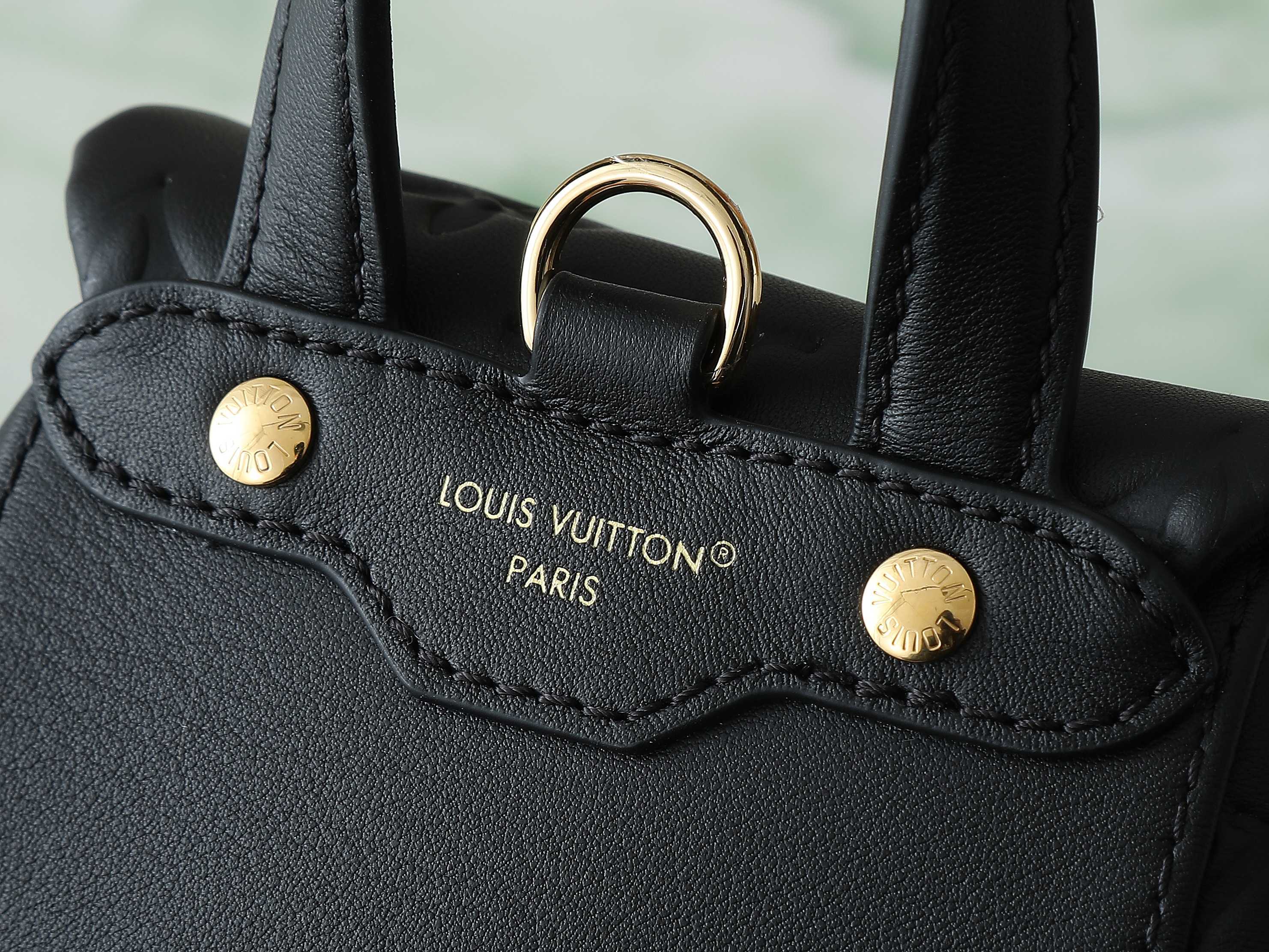 【顶级原单 独家实拍】M13387黑色 全皮压花双肩包 COUSSIN BACKPACK 迷你手袋 M1