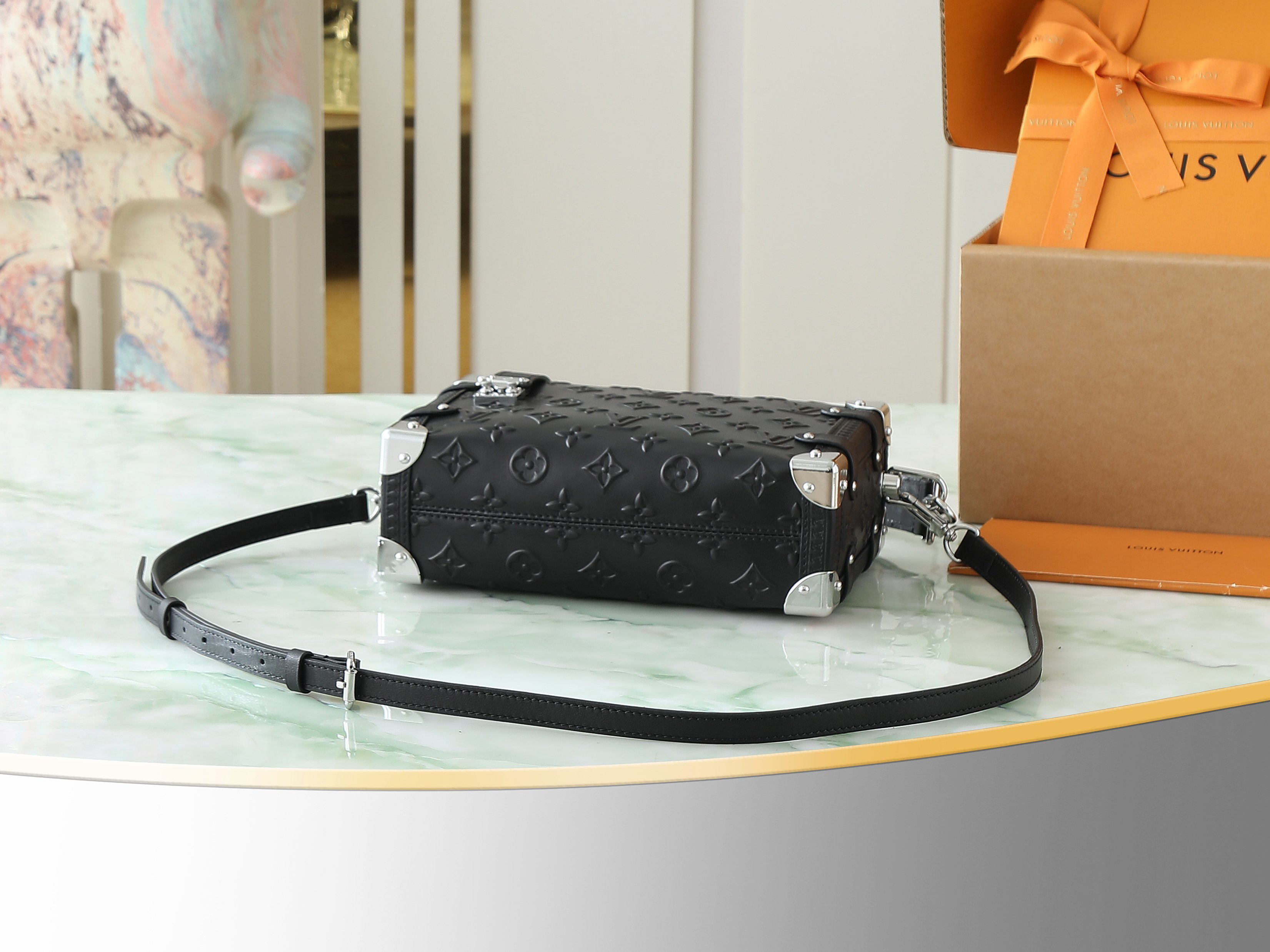 【顶级原单 独家实拍】M14572黑色全皮 软盒子包箱子 Petite Malle 手袋 Nicolas