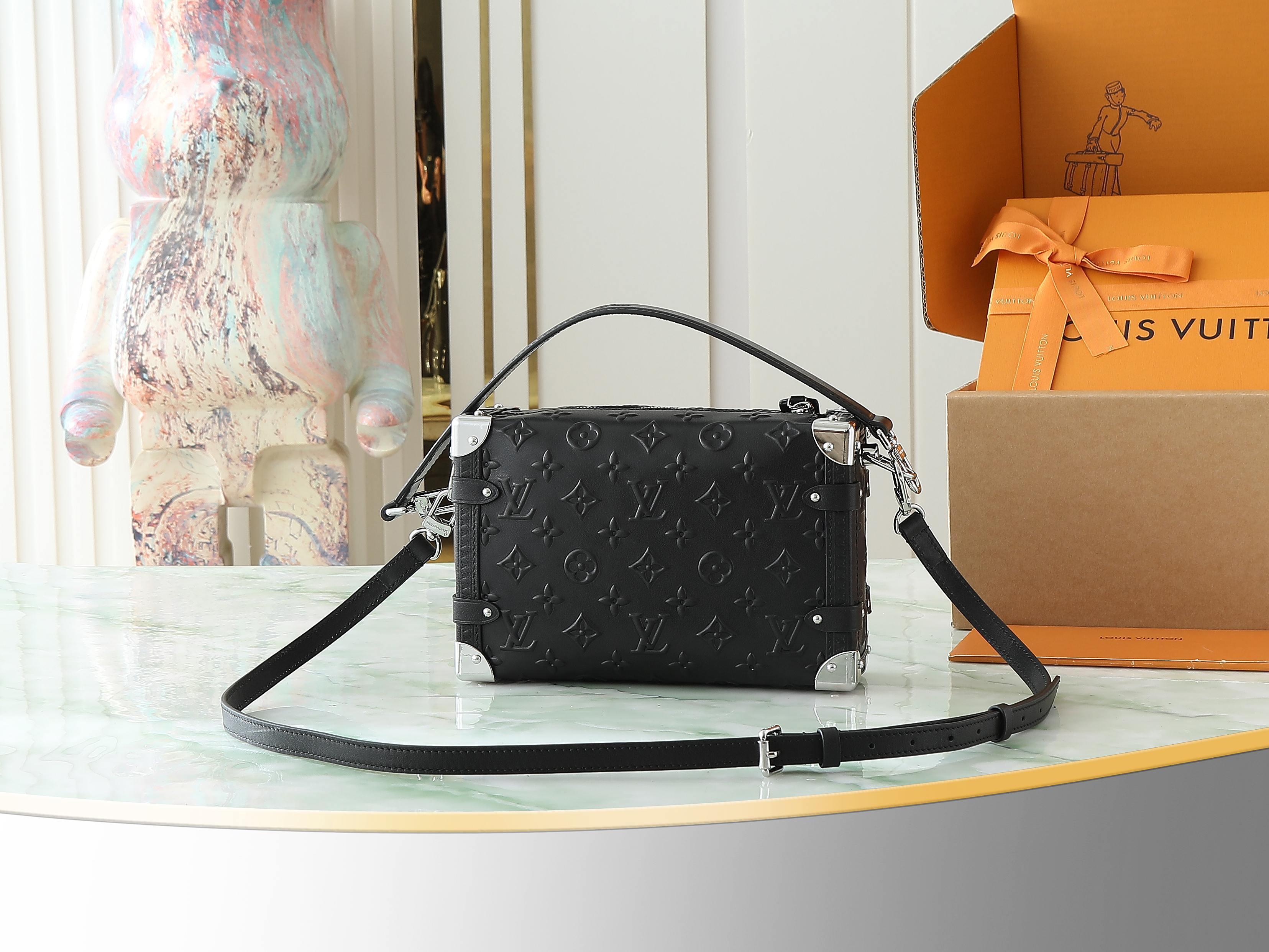 【顶级原单 独家实拍】M14572黑色全皮 软盒子包箱子 Petite Malle 手袋 Nicolas