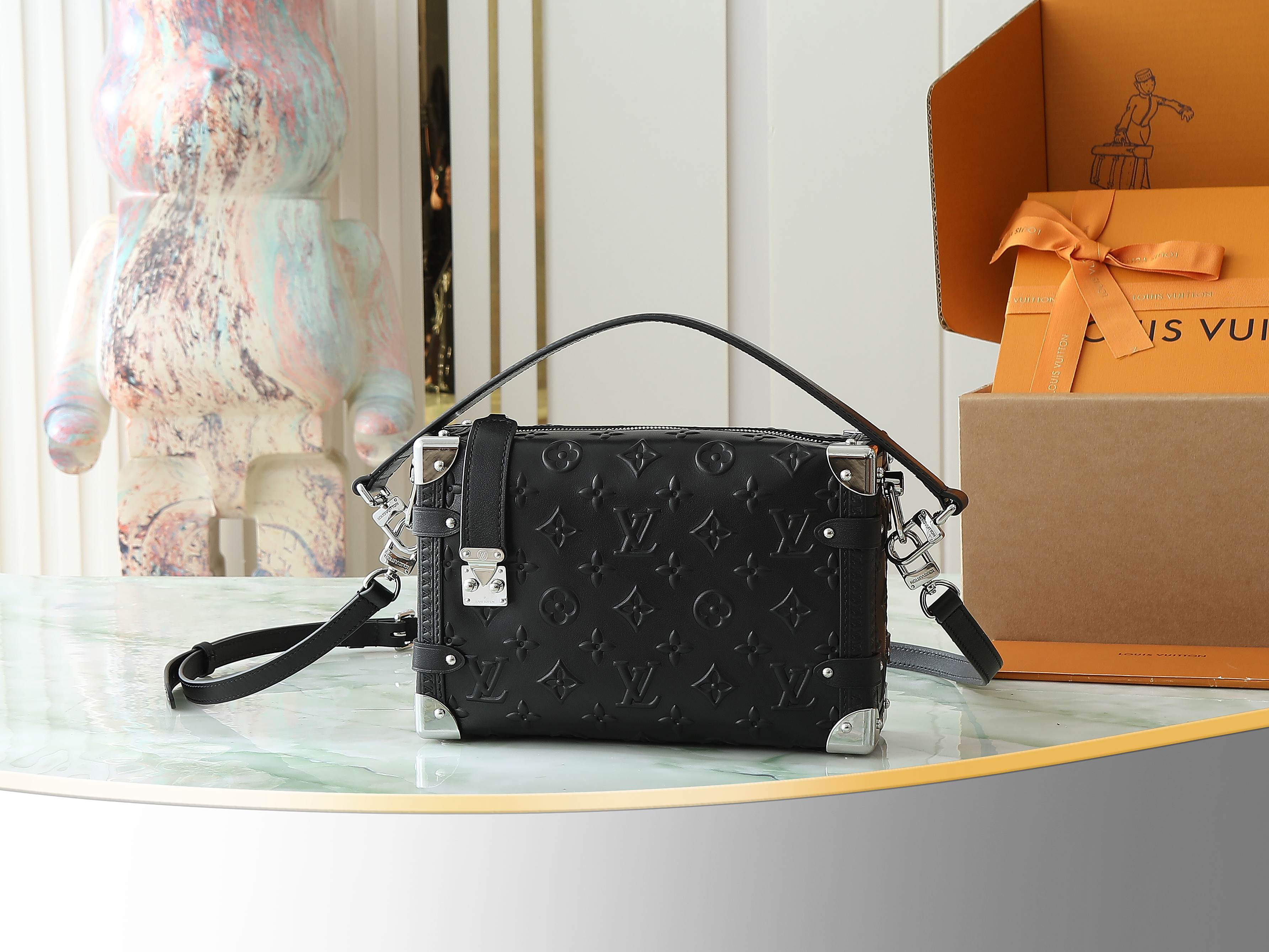 【顶级原单 独家实拍】M14572黑色全皮 软盒子包箱子 Petite Malle 手袋 Nicolas