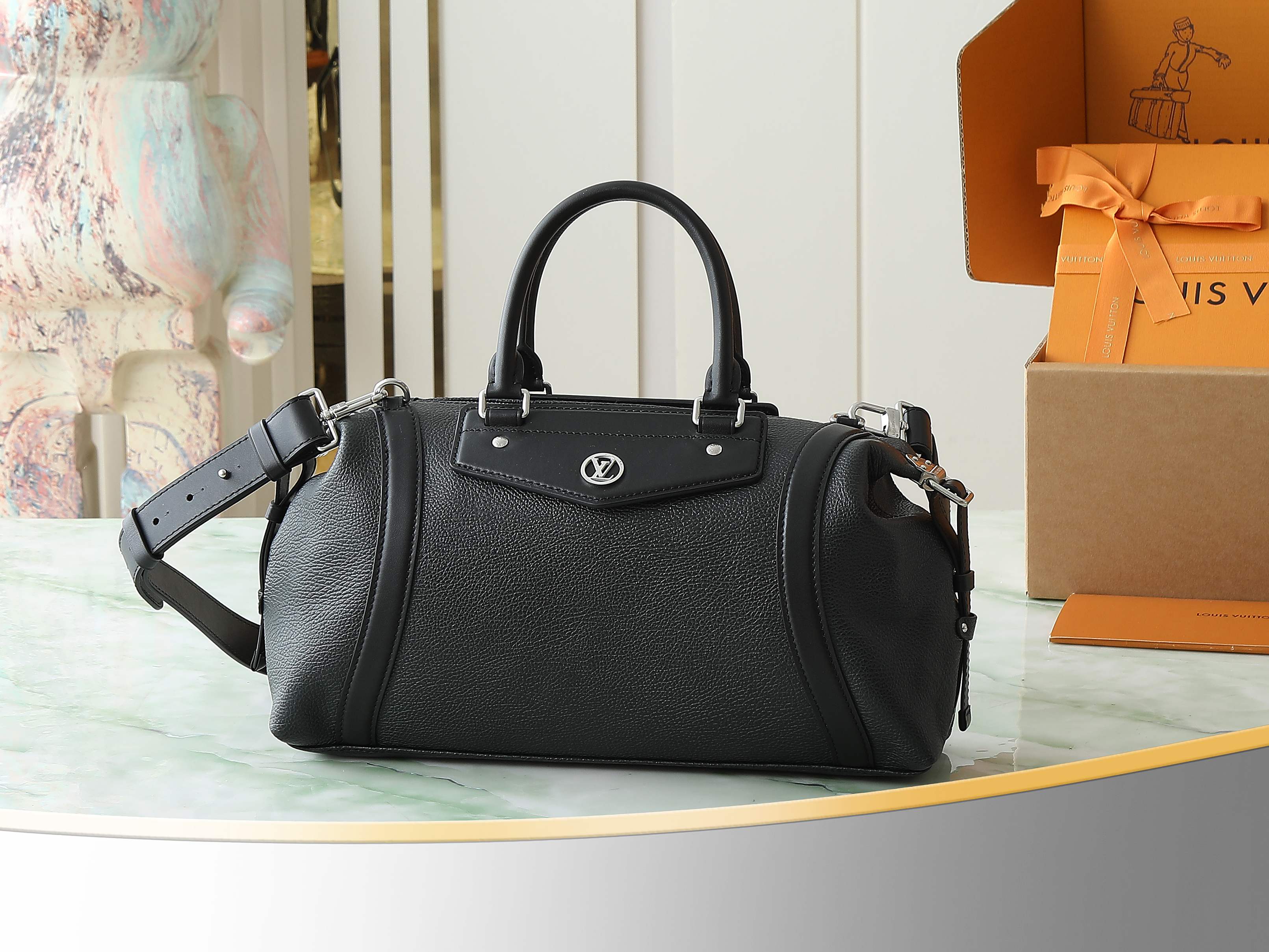 【顶级原单 独家实拍】M14700黑色 全皮机车包 LV Biker中号手袋 机车包 M14702灰蓝色