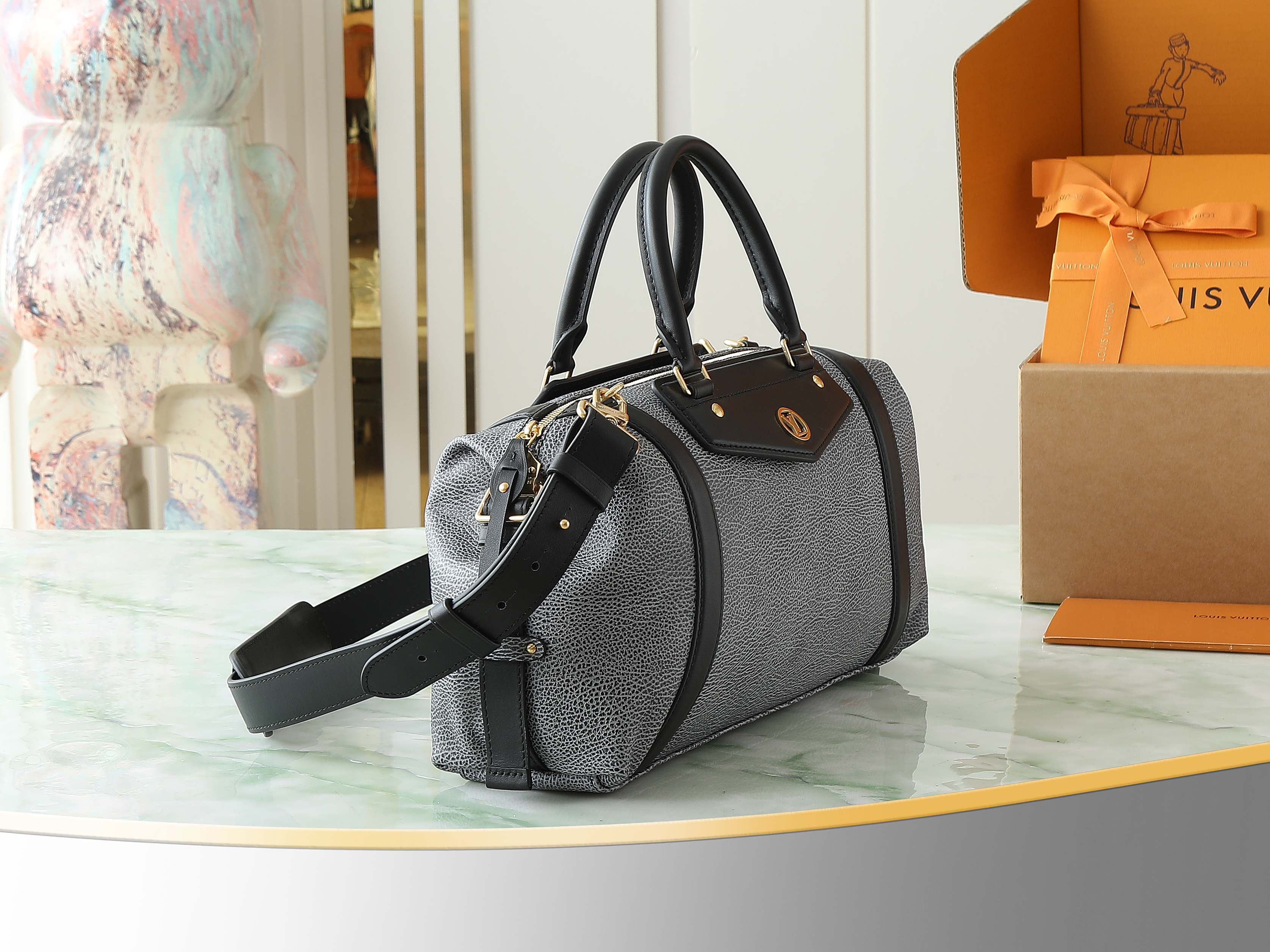 【顶级原单 独家实拍】M14702灰蓝色 全皮机车包 LV Biker中号手袋 机车包 M14702灰蓝