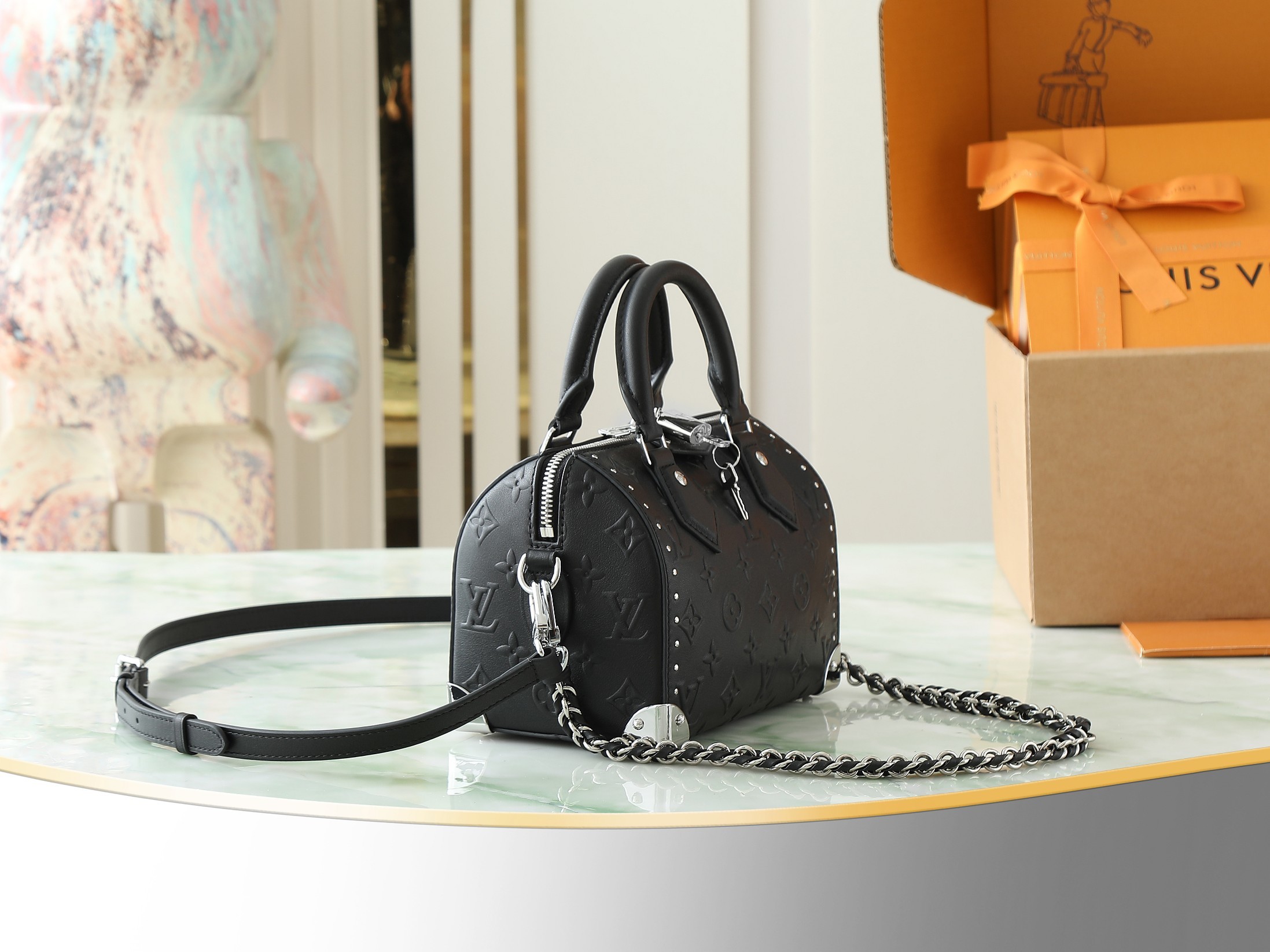 【顶级原单 独家实拍】M14575黑色 全皮speedy枕头包 SPEEDY TRUNK 20 手袋 M