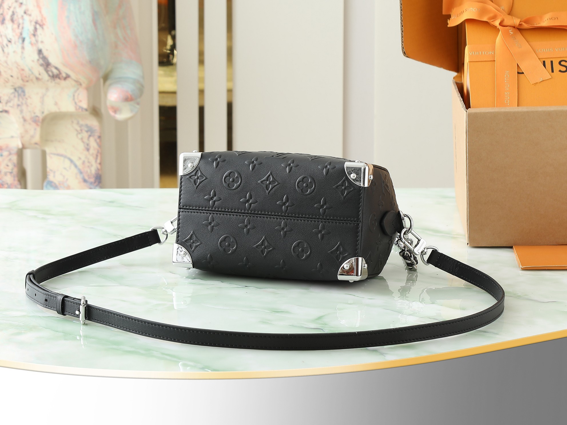 【顶级原单 独家实拍】M14575黑色 全皮speedy枕头包 SPEEDY TRUNK 20 手袋 M