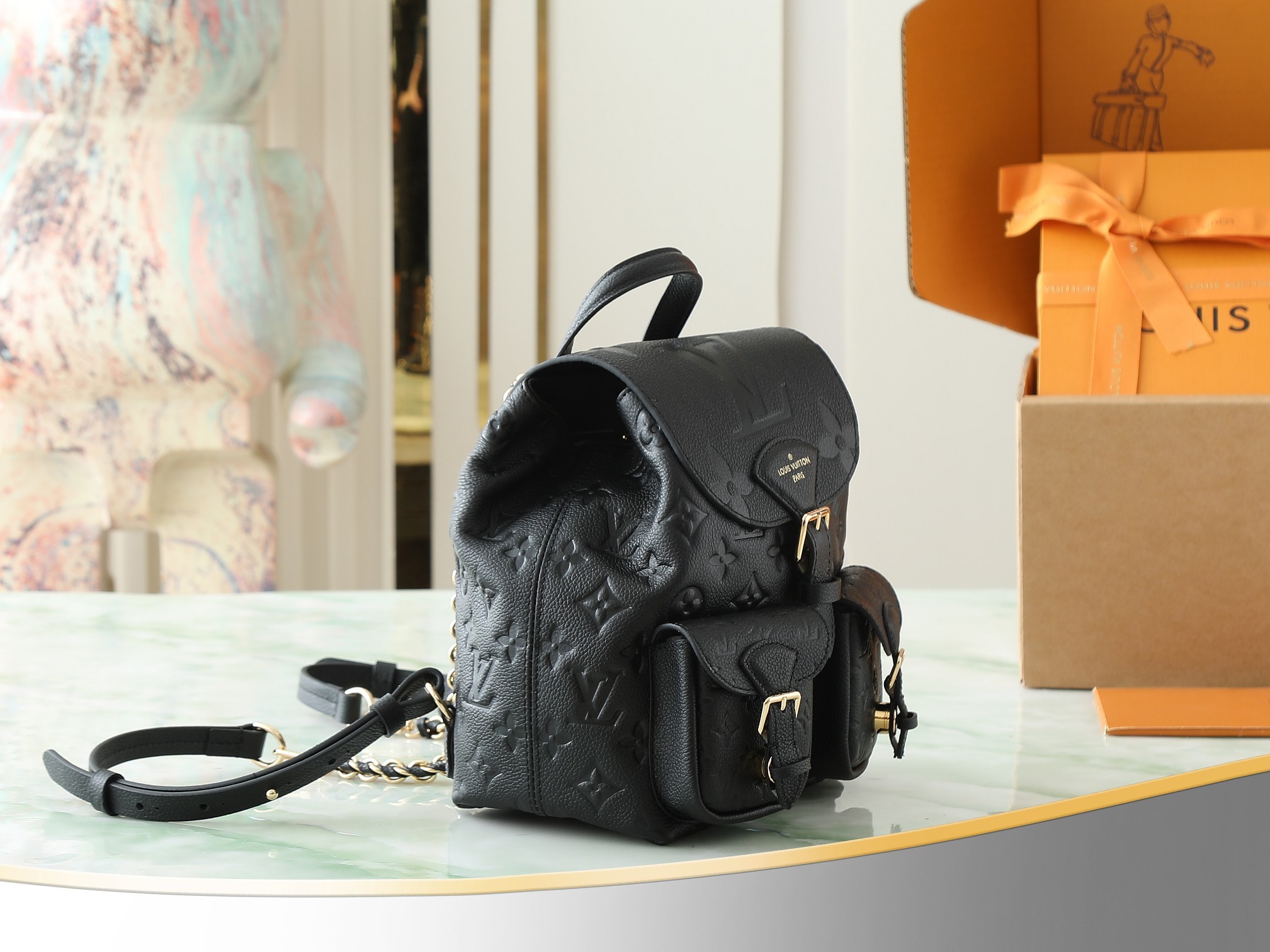 【顶级原单 独家实拍】M47072黑色 M47106白色 M47074粉色 全皮压花双肩包系列 BACK