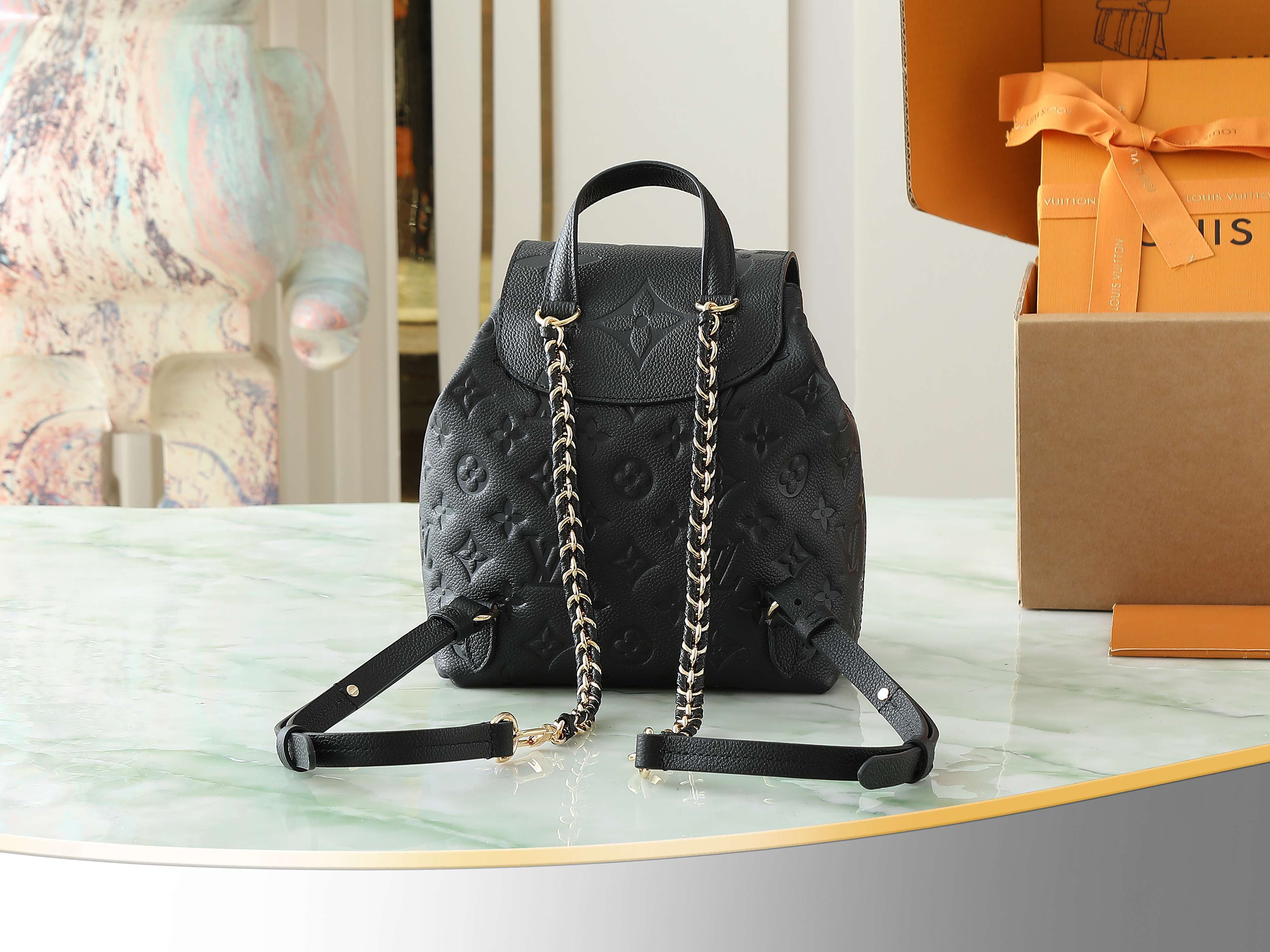 【顶级原单 独家实拍】M47072黑色 M47106白色 M47074粉色 全皮压花双肩包系列 BACK