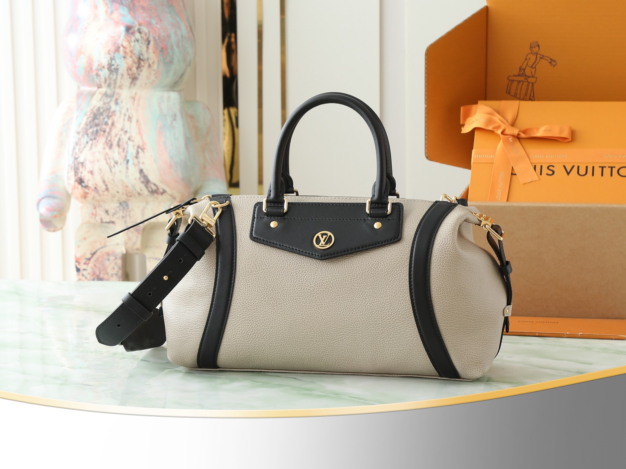 【顶级原单 独家实拍】M14721灰褐色 全皮机车包 LV Biker中号手袋 机车包 M14702灰蓝