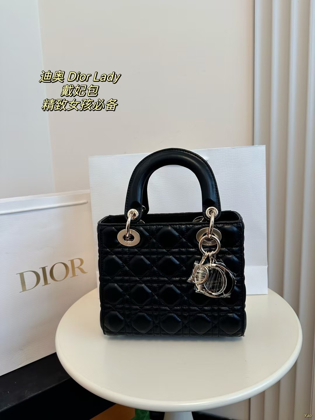 דיור Dior Lady תיקים תיקי יד תיקי כתף וצד ילדה.