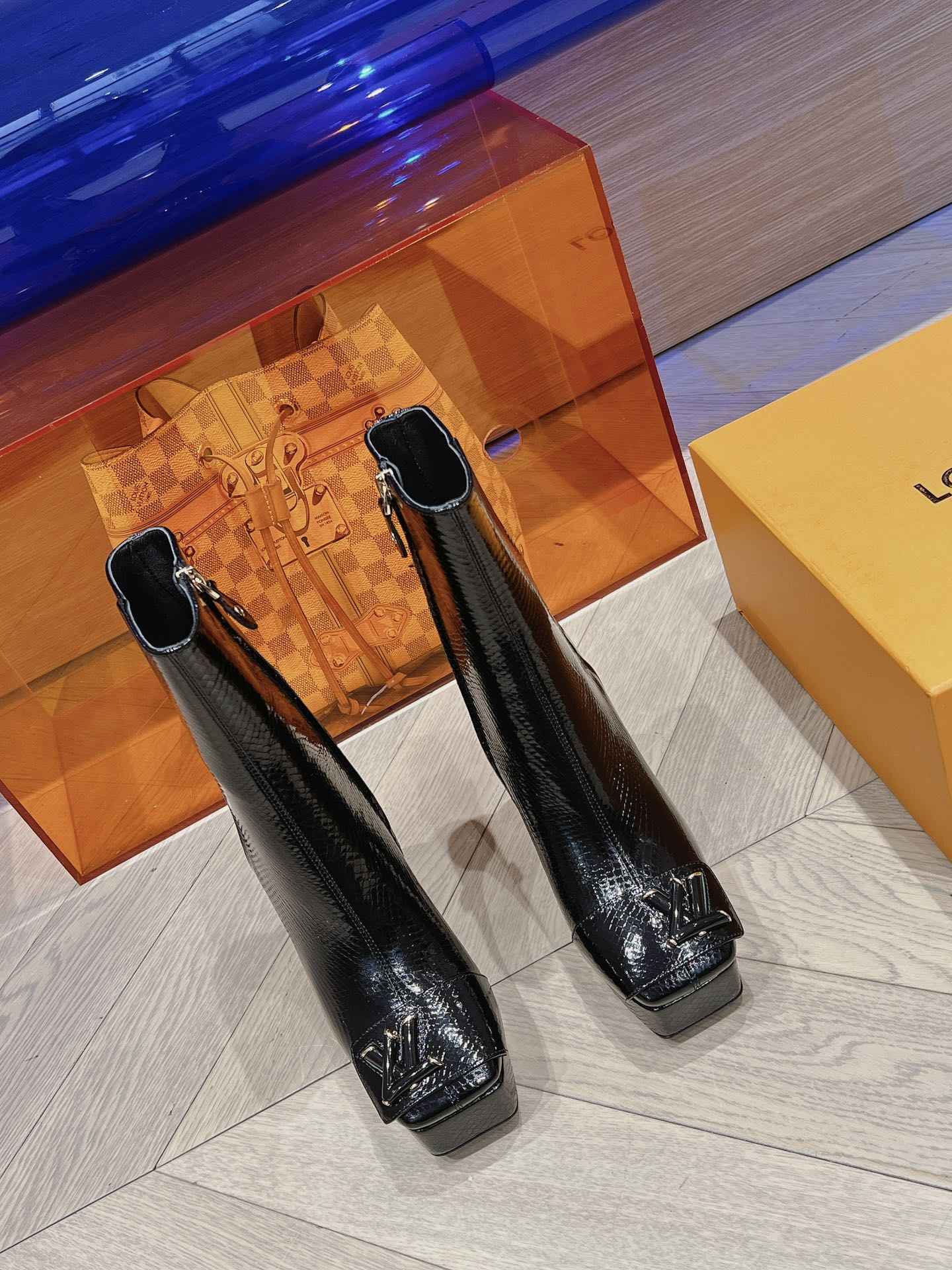 Louis Vuitton Short Boots Calfskin Cowhide Patent Leather Sheepskin