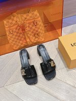 Louis Vuitton Shoes High Heel Pumps Slippers Calfskin Cowhide Denim Goat Skin Patent Leather Sheepskin Spring/Summer Collection