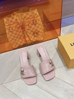 Louis Vuitton Shoes High Heel Pumps Slippers Calfskin Cowhide Denim Goat Skin Patent Leather Sheepskin Spring/Summer Collection