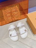 Louis Vuitton Shoes Sandals Genuine Leather Rubber Summer Collection Fashion