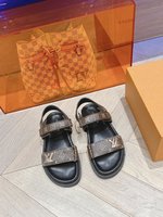 Louis Vuitton Shoes Sandals Genuine Leather Rubber Summer Collection Fashion