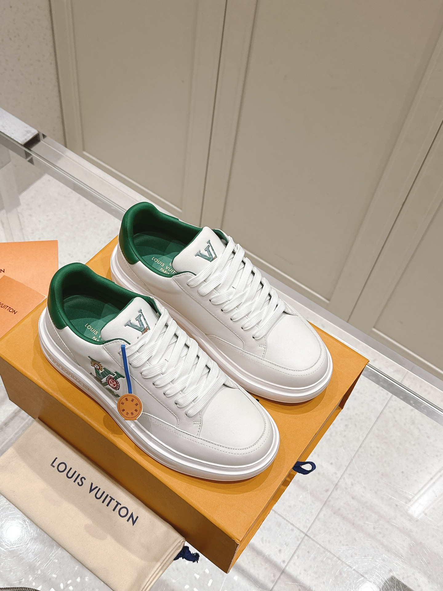 Louis Vuitton L Print Casual White Sneakers, Designer Fashion Shoes 6 i1740738328 9395 8