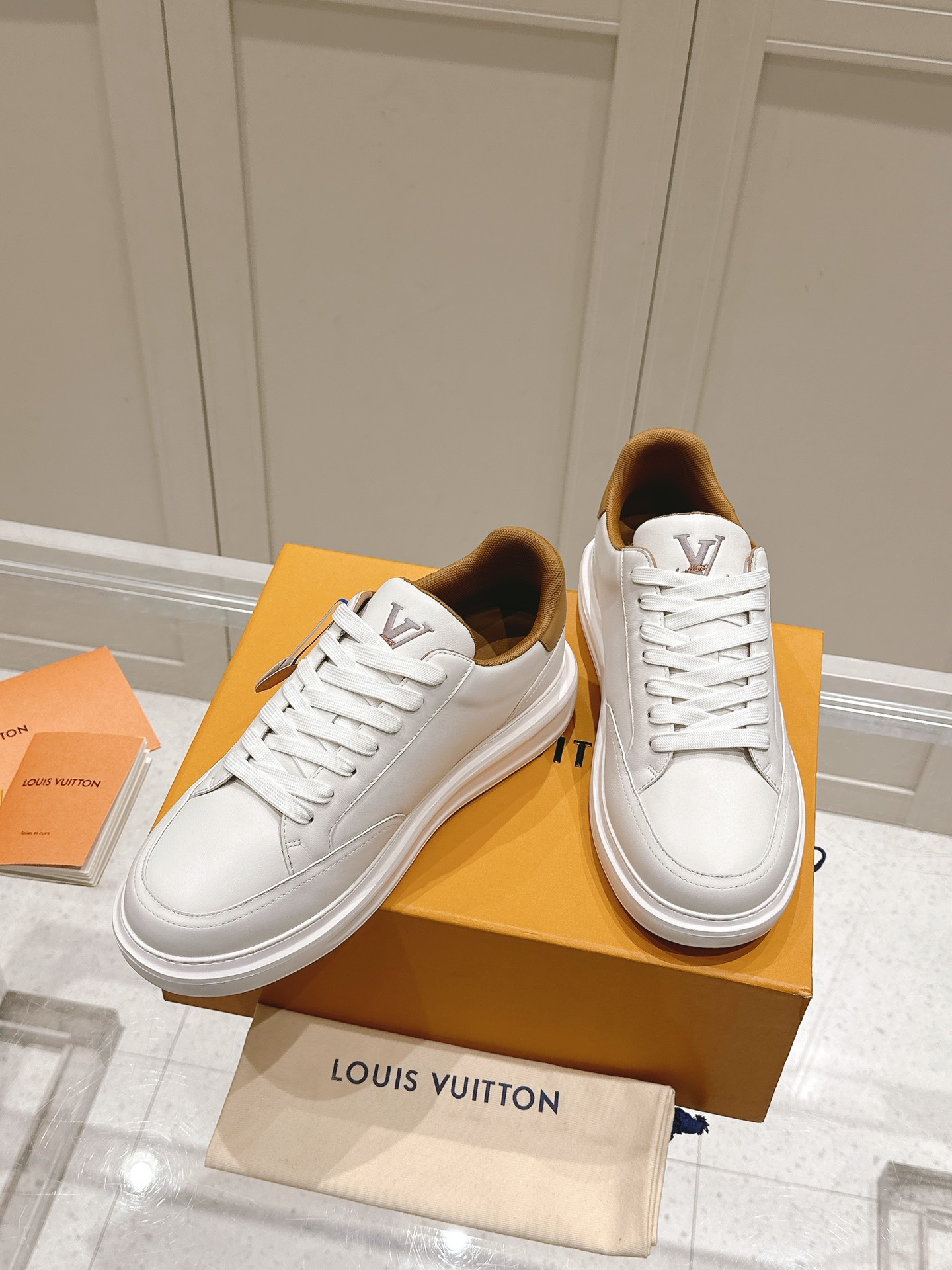 Louis Vuitton White Leather Sneakers with Embroidered LV Logo 5 i1740738365 8754 8