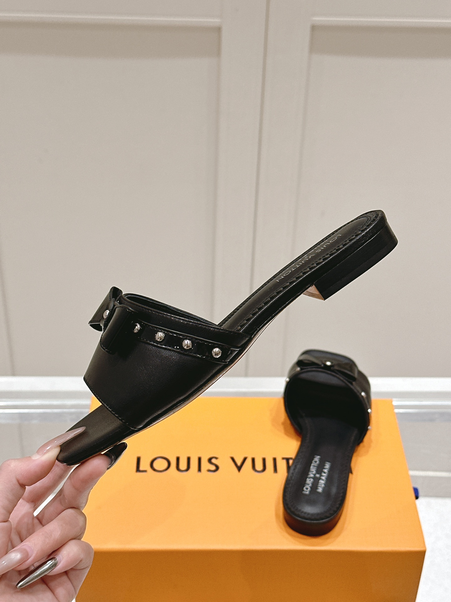 Louis Vuitton LV x TM 路易威登x村上隆联名6AM 系列 白三彩 平底 凉拖鞋