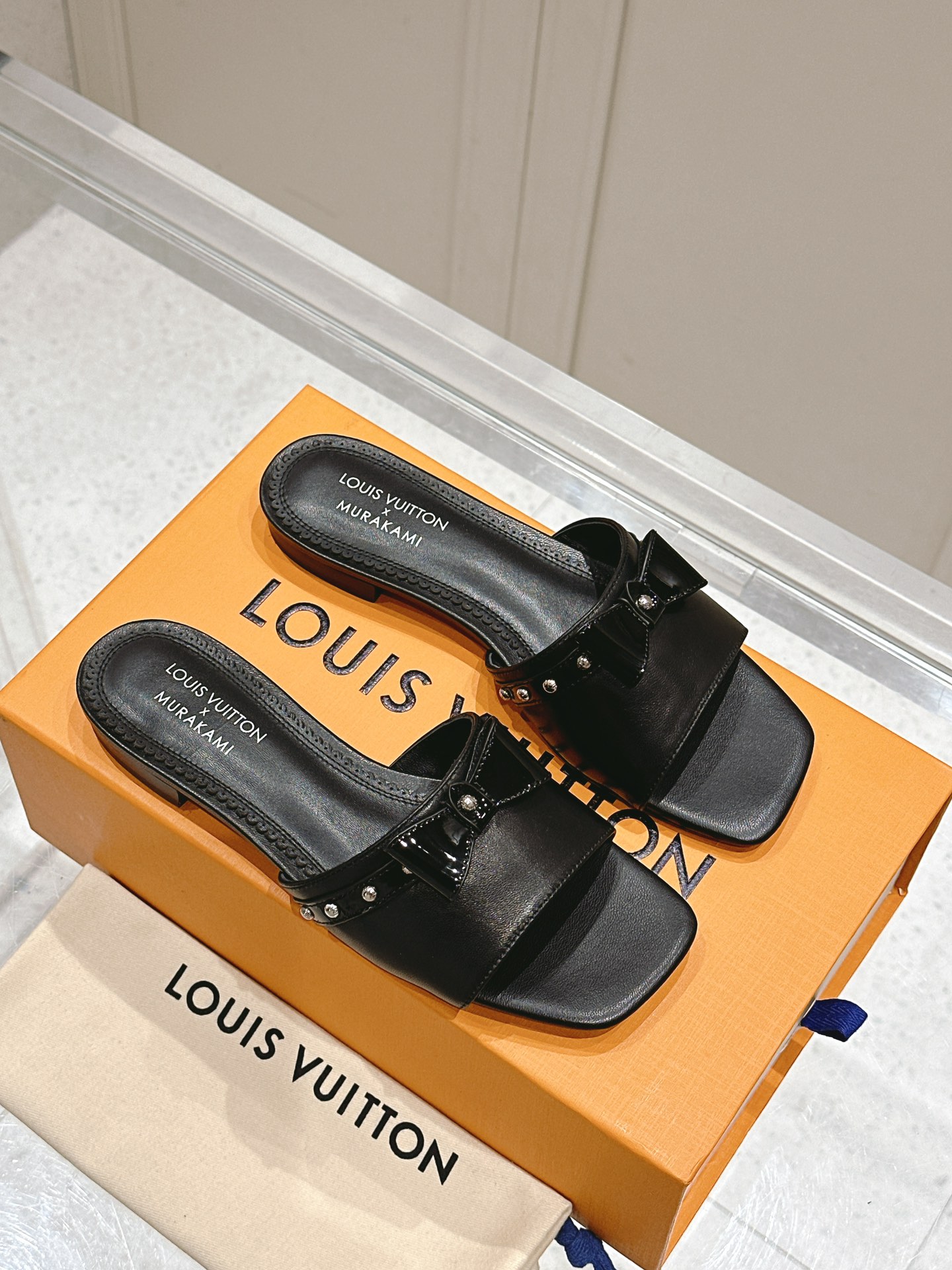 Louis Vuitton LV x TM 路易威登x村上隆联名6AM 系列 白三彩 平底 凉拖鞋