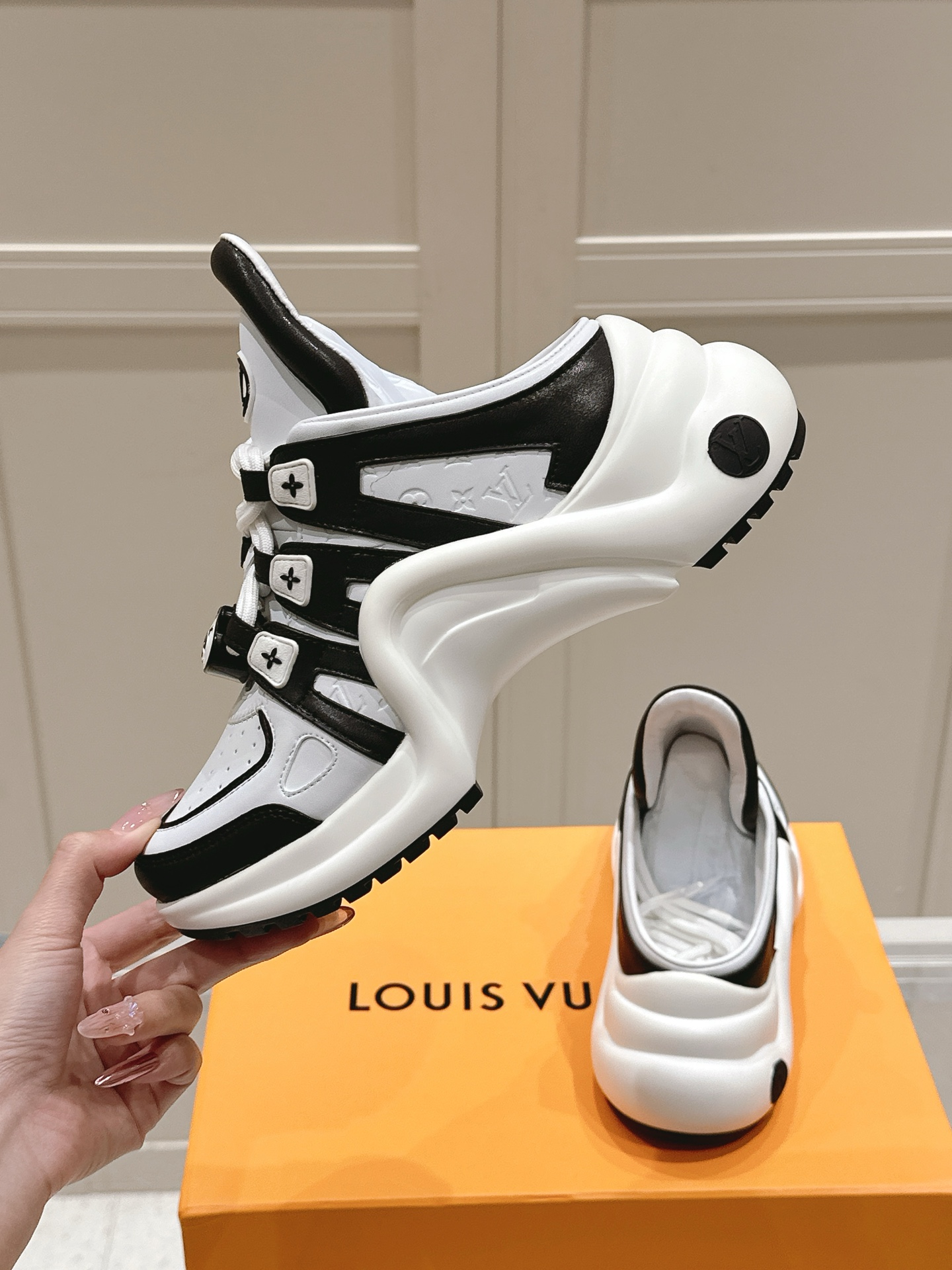Louis Vuitton Archlight Mule Sneakers - Monogram Leather - Women's Designer Shoes 1 Louis Vuitton Archlight Mule Sneakers - Monogram Leather - Women's Designer Shoes