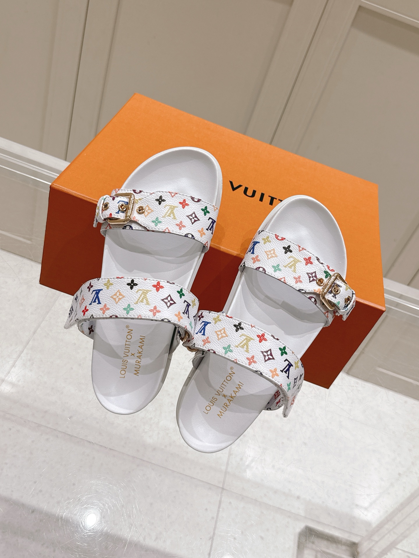 Louis Vuitton x Murakami Takashi Denim Monogram Sandals - Bom Dia Comfort 5 i1746444744506 2179 0 3