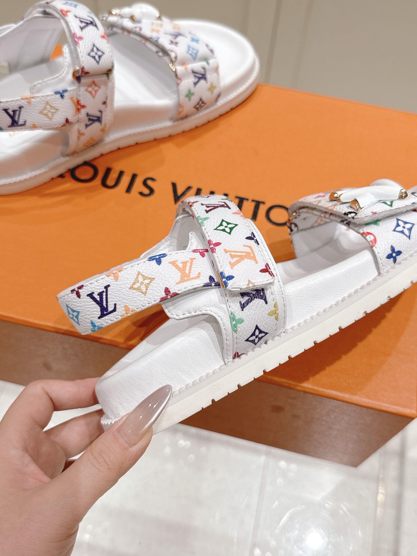 Louis Vuitton x Murakami Takashi Bom Dia Comfort Flat Denim Sandals 8 i1746445196566 1156 0 6