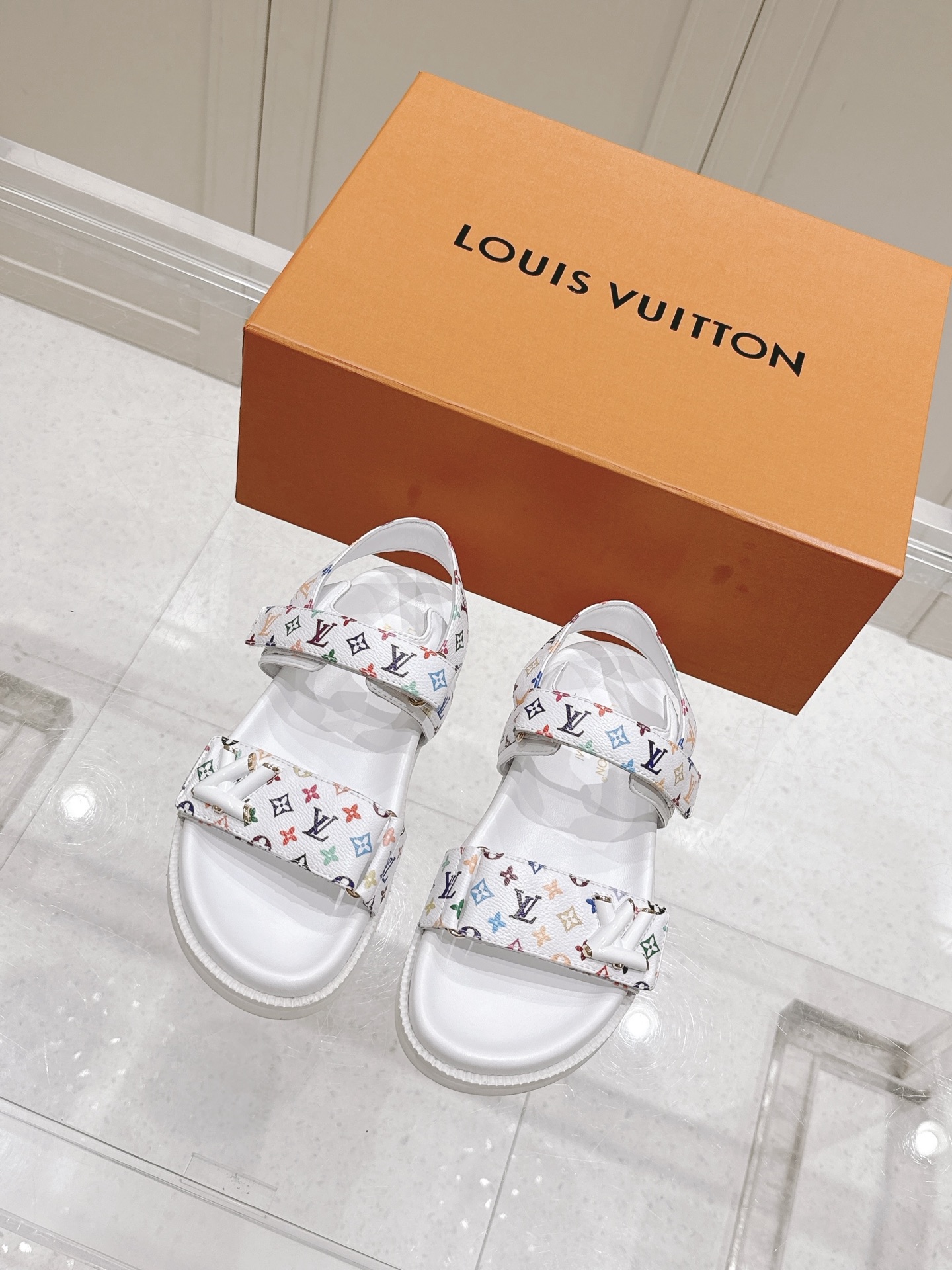 Louis Vuitton x Murakami Takashi Bom Dia Comfort Flat Denim Sandals 2 i1746445196712 4371 0 0