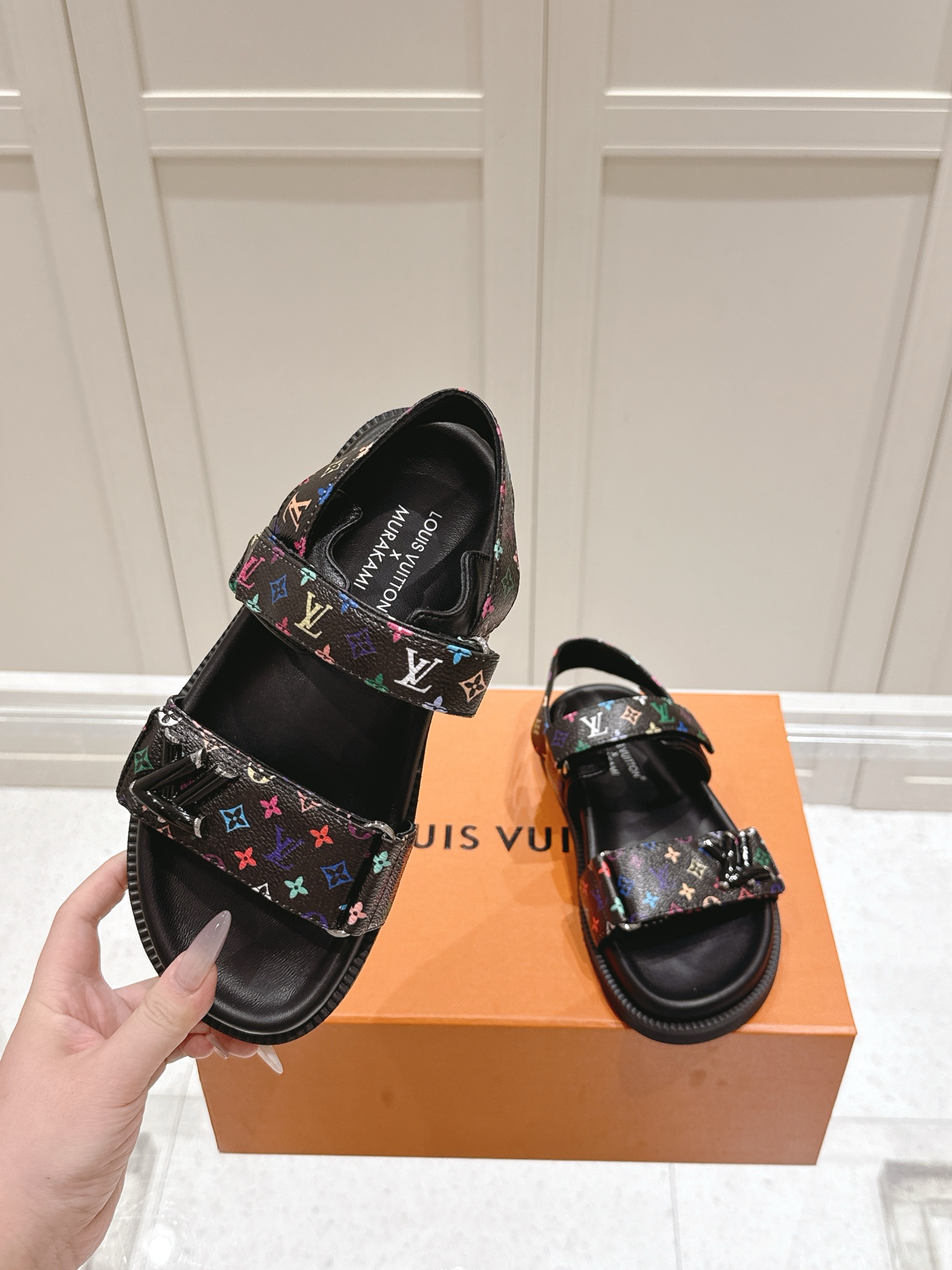 Louis Vuitton x Murakami Takashi Bom Dia Comfort Flat Denim Sandals 3 i1746445222302 4409 0 1