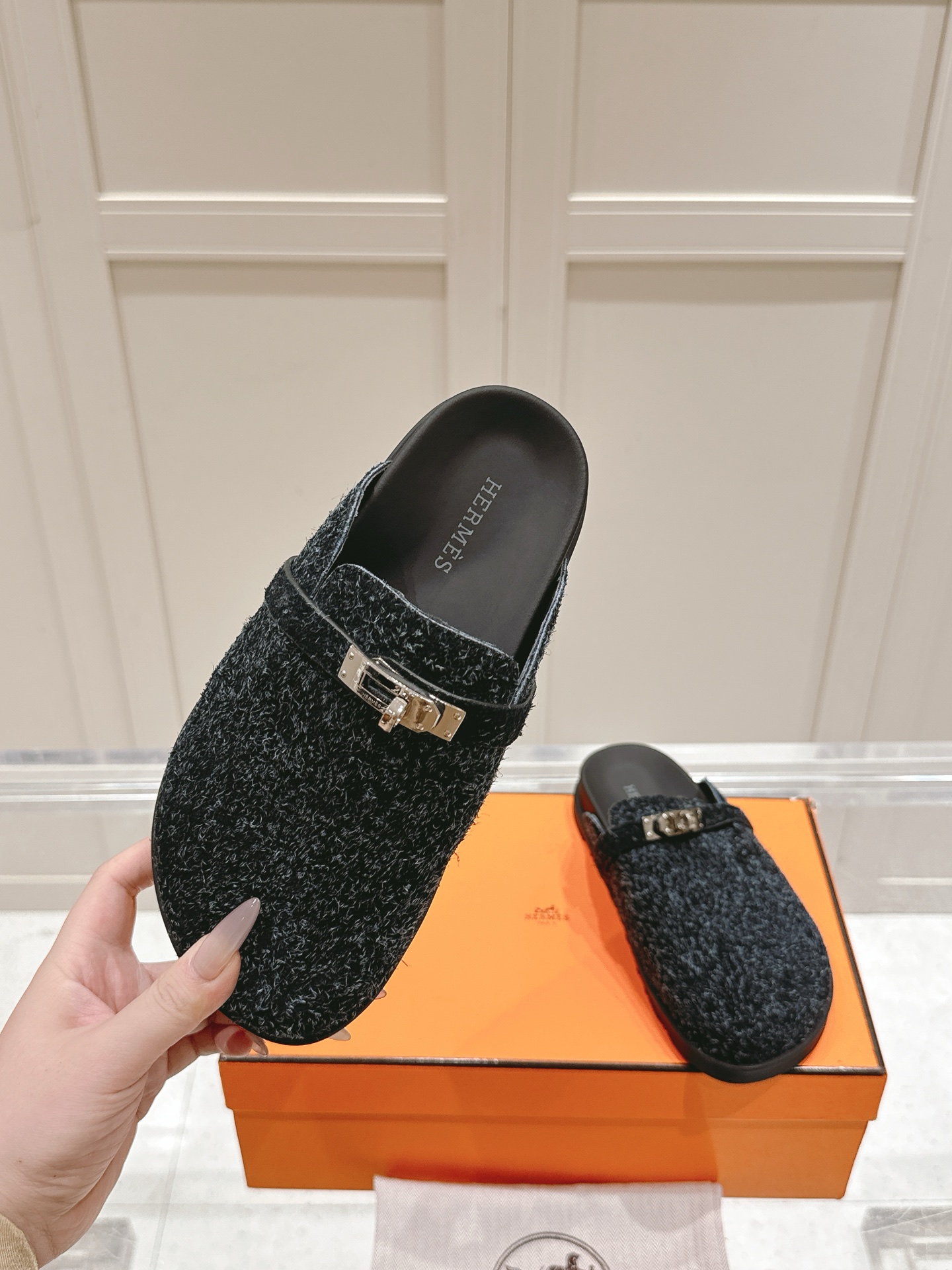 Hermès Hermes爱马仕 Key系列 厚底 包头拖 穆勒鞋 拖鞋