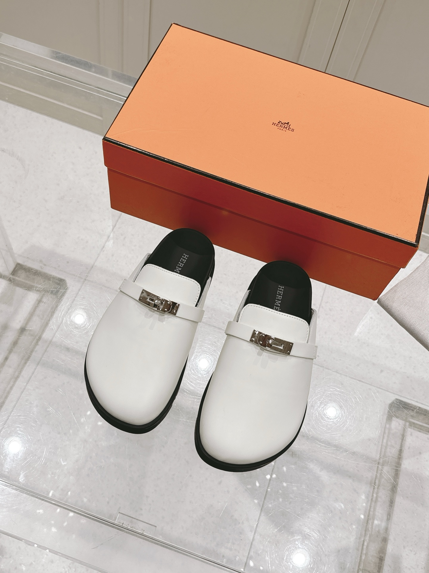Hermès Hermes爱马仕 Key系列 厚底 包头拖 穆勒鞋 拖鞋