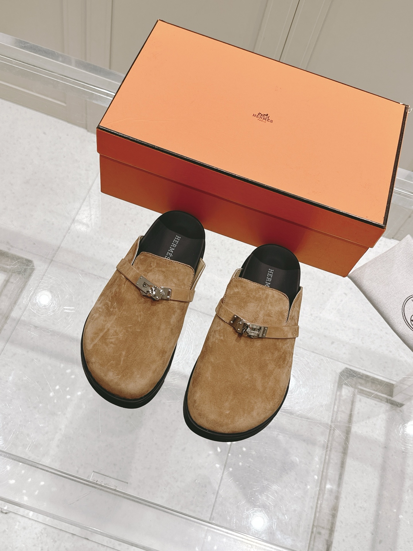 Hermès Hermes爱马仕 Key系列 厚底 包头拖 穆勒鞋 拖鞋