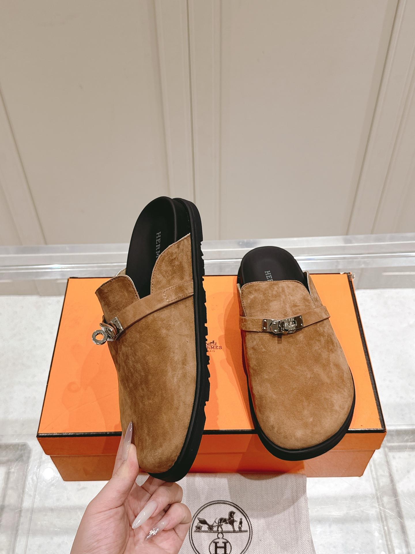 Hermès Hermes爱马仕 Key系列 厚底 包头拖 穆勒鞋 拖鞋