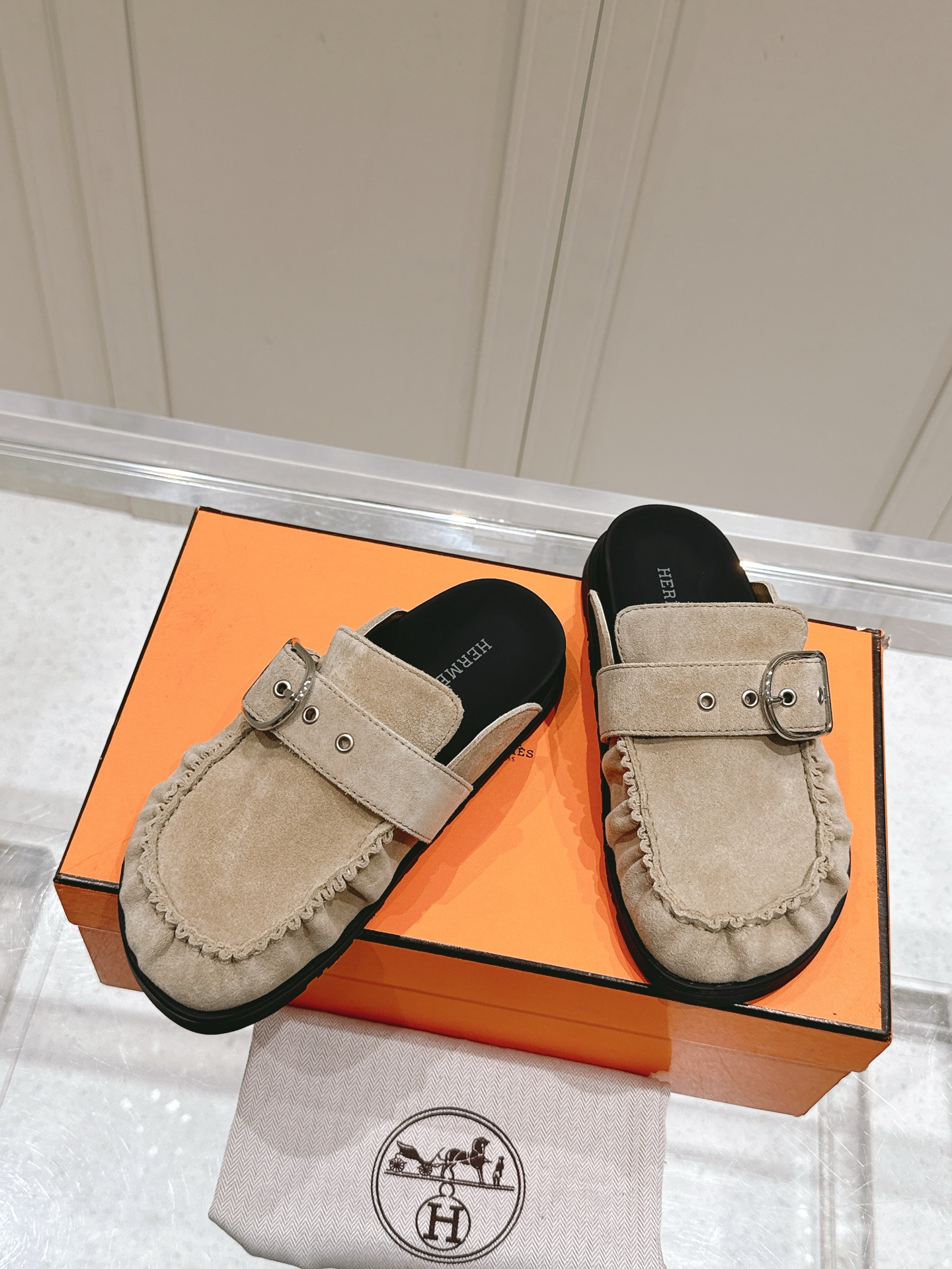 Hermès Hermes爱马仕 Key系列 厚底 包头拖 穆勒鞋 拖鞋