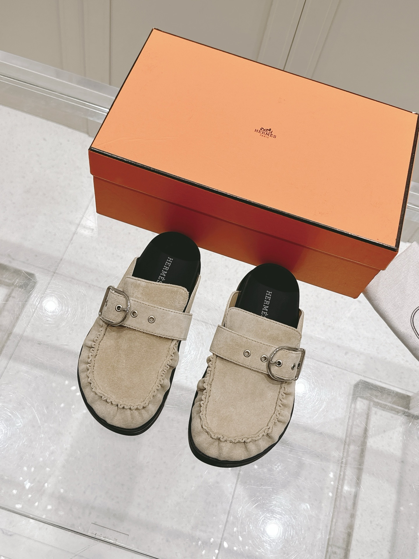 Hermès Hermes爱马仕 Key系列 厚底 包头拖 穆勒鞋 拖鞋