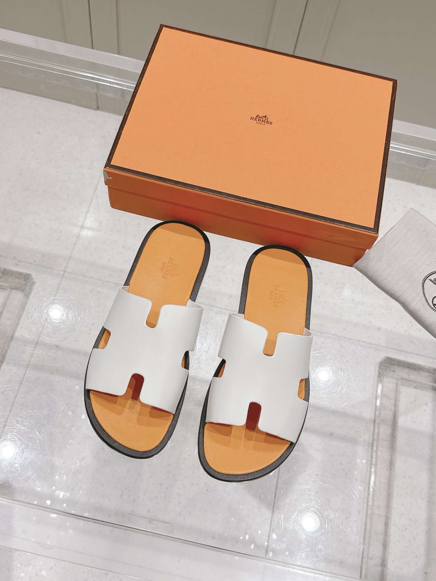 NO:264481,Top version of couples Hermes lzmir series Couple style Old uncle shoes Retro Second uncle slippers H-sol sandals Original purchase and development Made of calfskin and suede goatskin sandals, classic 