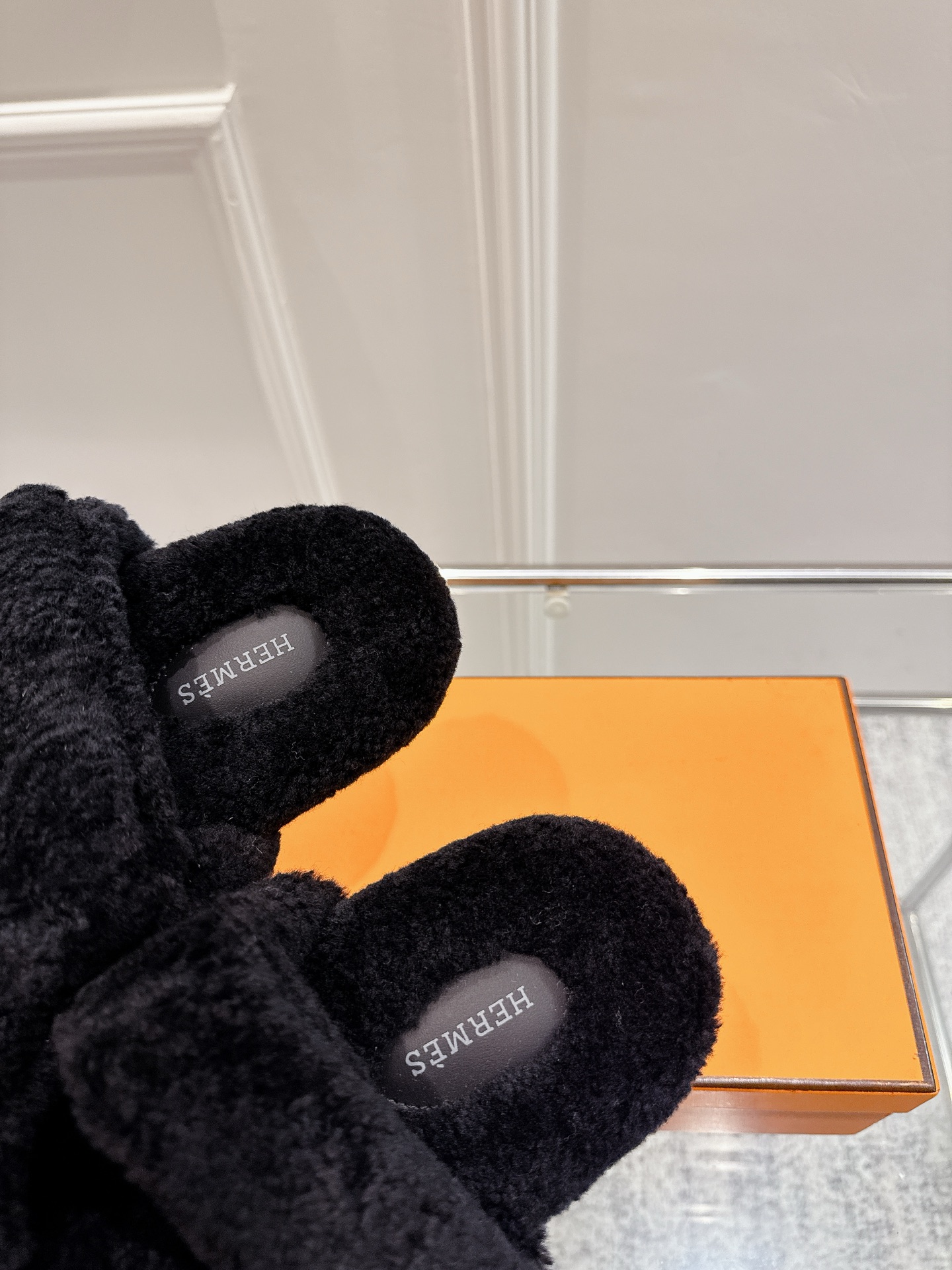 Hermès Hermes爱马仕chypre系列 老舅鞋 泰迪二舅毛拖鞋 H毛拖 魔术贴毛拖鞋