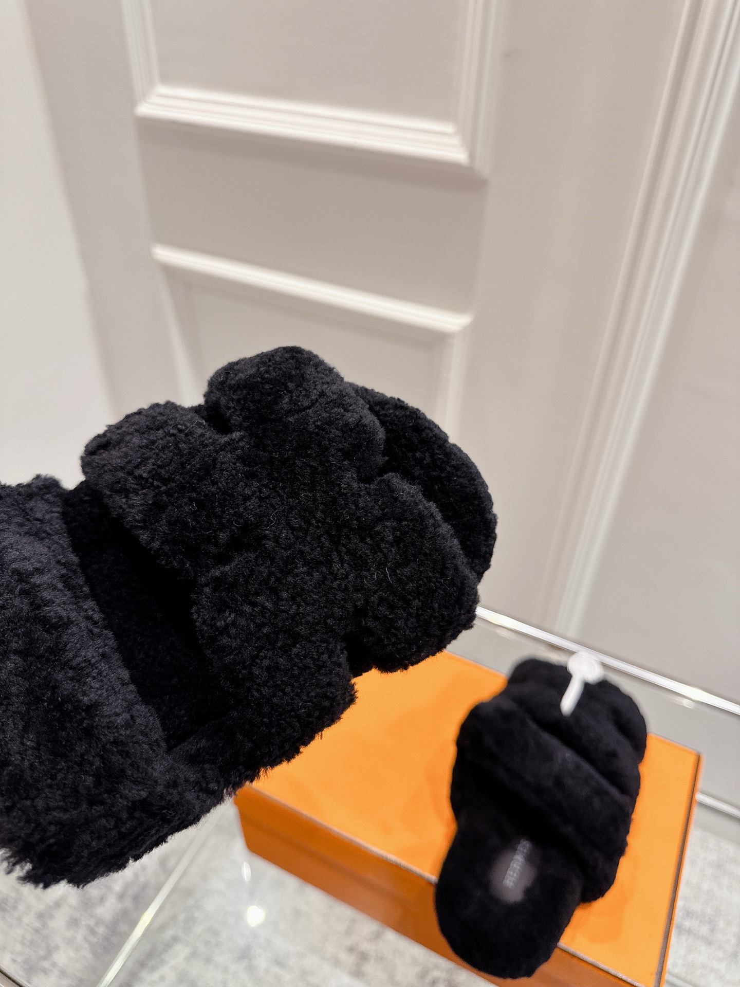 Hermès Hermes爱马仕chypre系列 老舅鞋 泰迪二舅毛拖鞋 H毛拖 魔术贴毛拖鞋