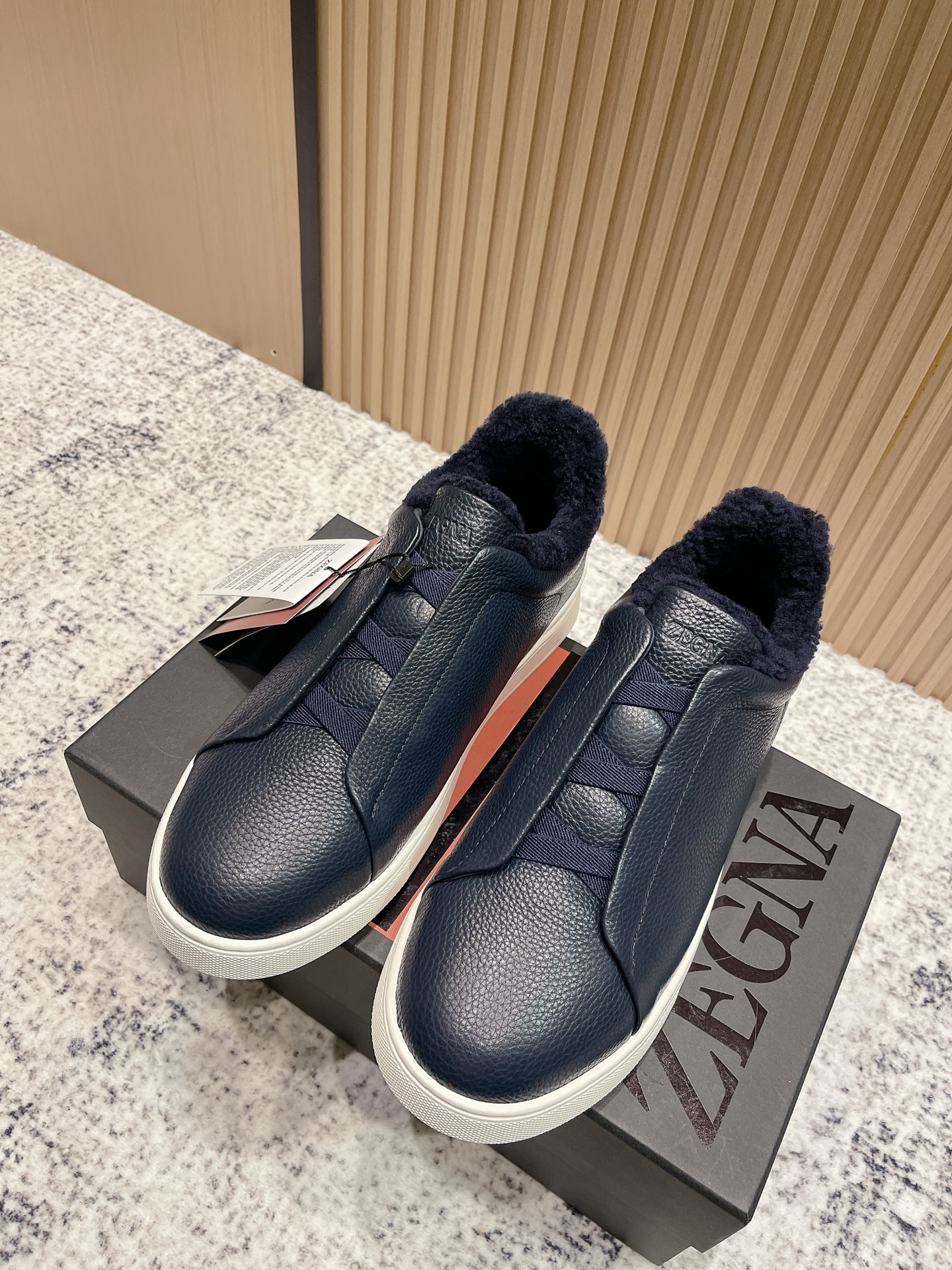 Zegna Triple Stitch Men's Leather-Lined Loafer Sneakers - Comfort & Style