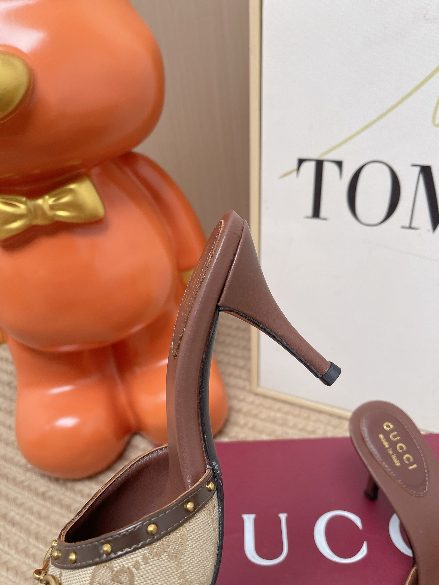 GUCCI Pink GG Horsebit Heeled Mules