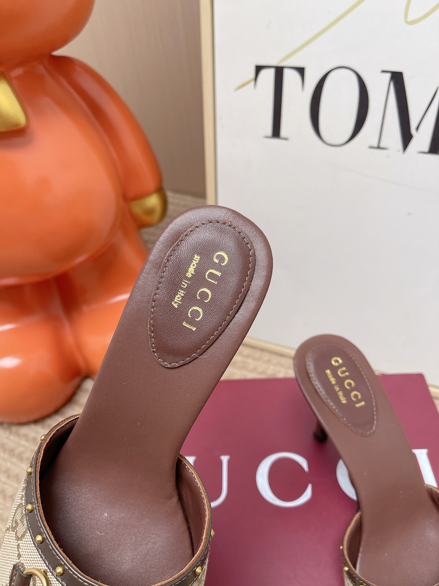 GUCCI Pink GG Horsebit Heeled Mules