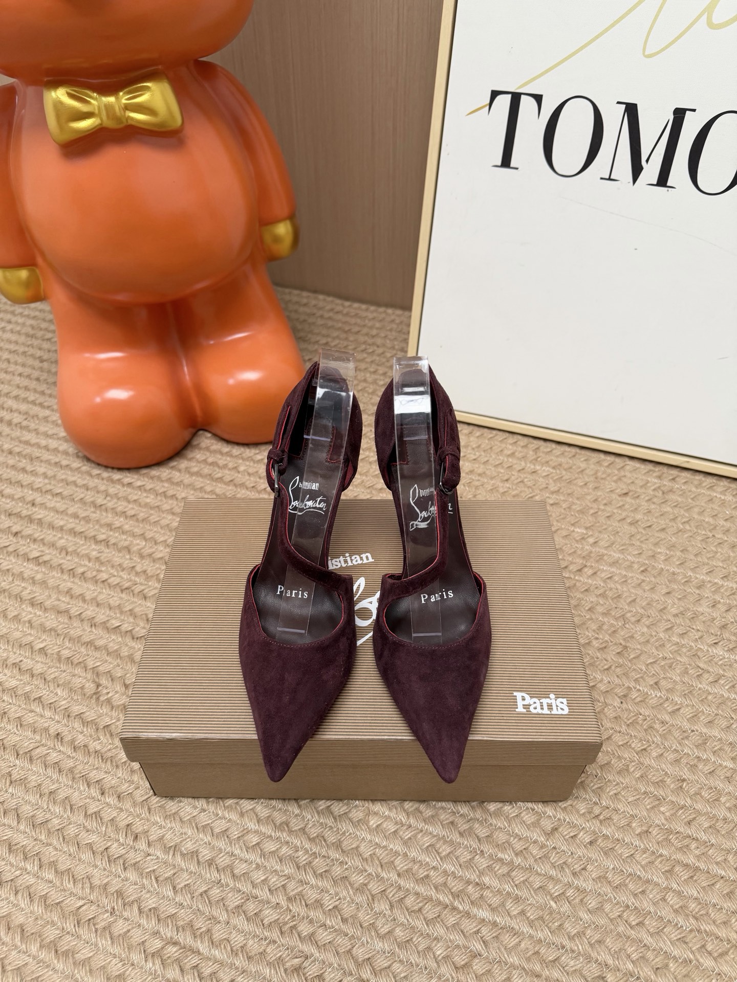 Christian Louboutin Burgundy T-Strap Pumps