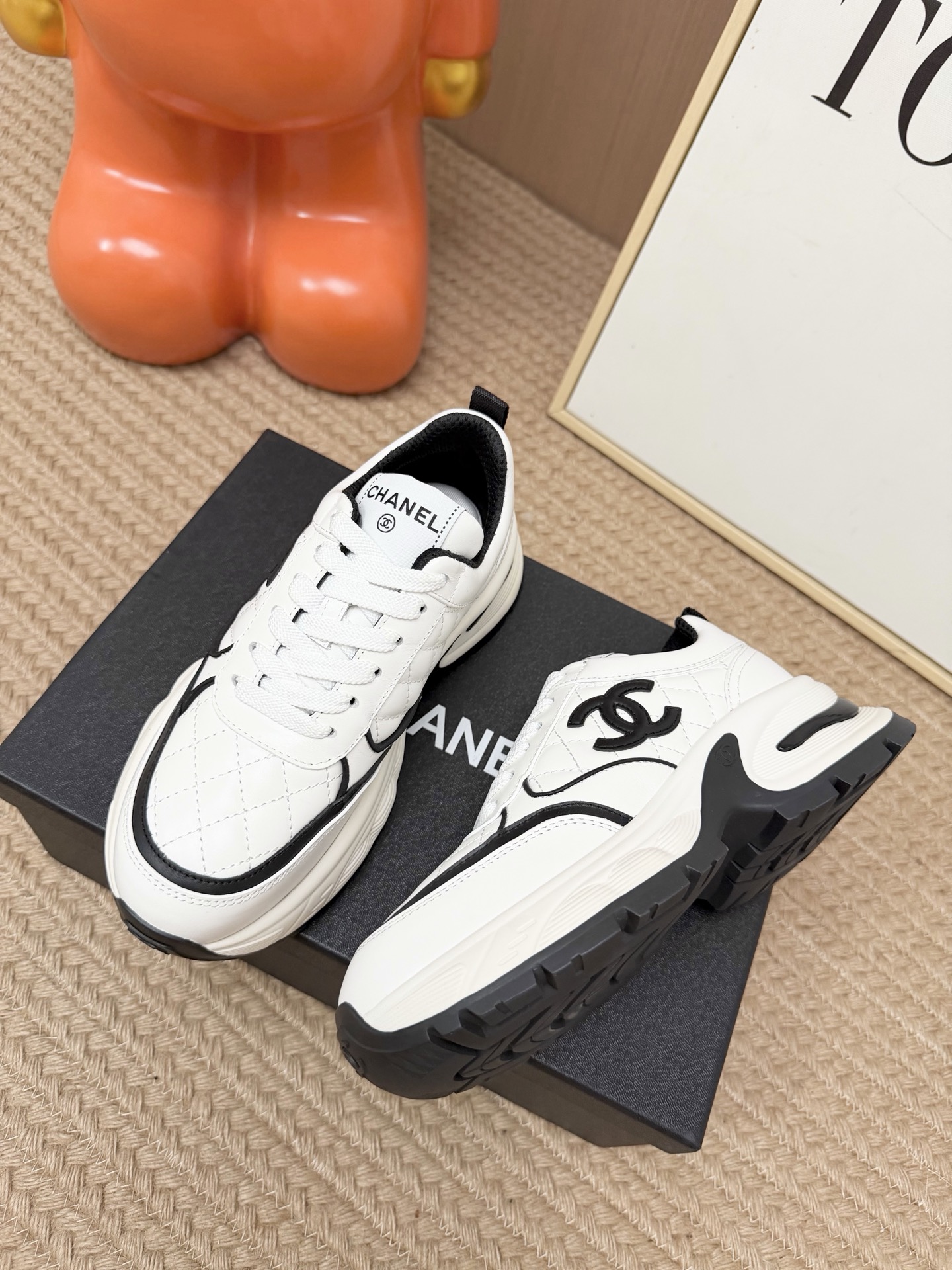 Chanel White Black Chunky Sneakers