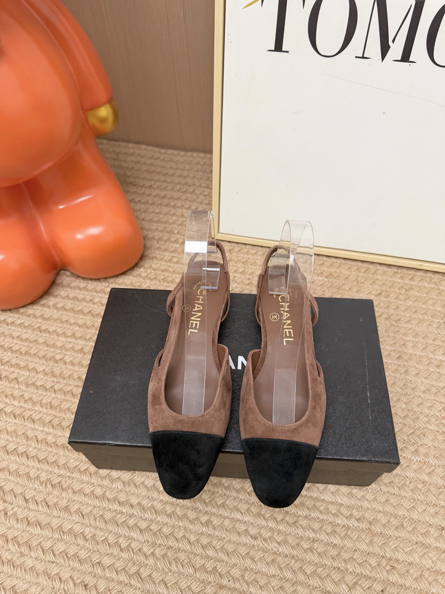 Chanel Brown Cap-Toe Slingback Pumps